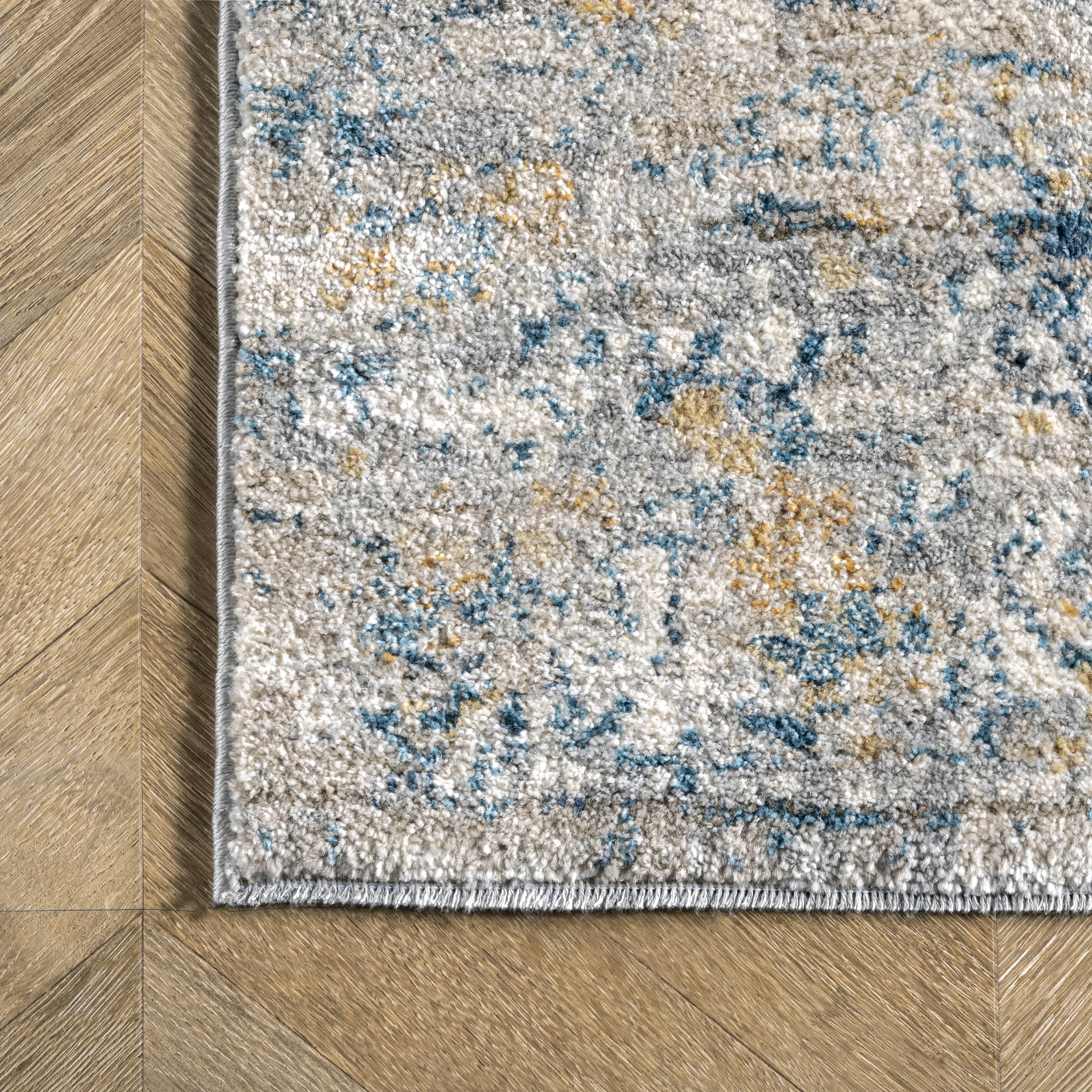 Blue Medallion Synthetic Easy Care Area Rug