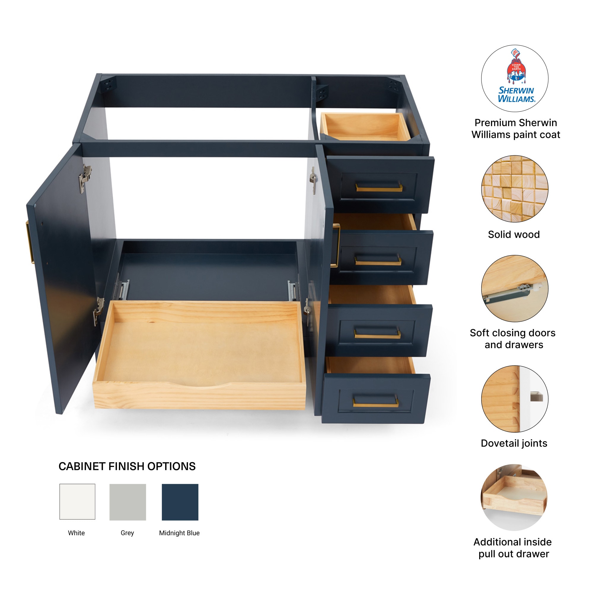 ARIEL Q043S-L-BC-MNB vanities - View #4