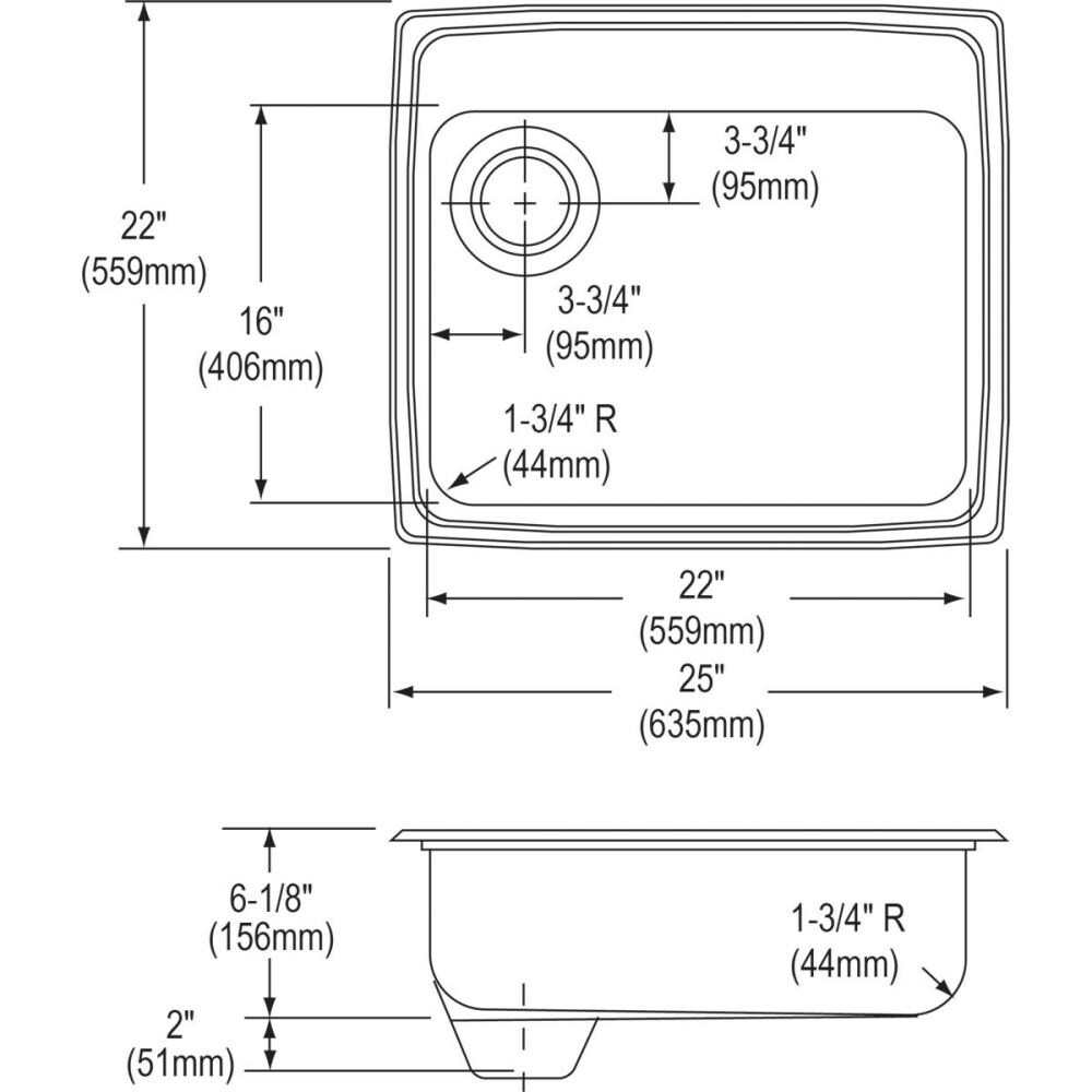 Elkay Gourmet Drop In 25 In X 22 In Lustertone Stainless Steel Single