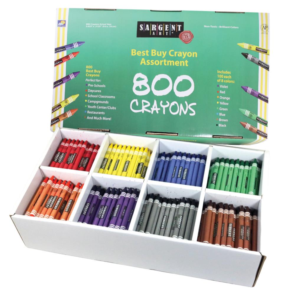 Sargent Art Standard Size Crayons Best-Buy Assortment, 8 Colors