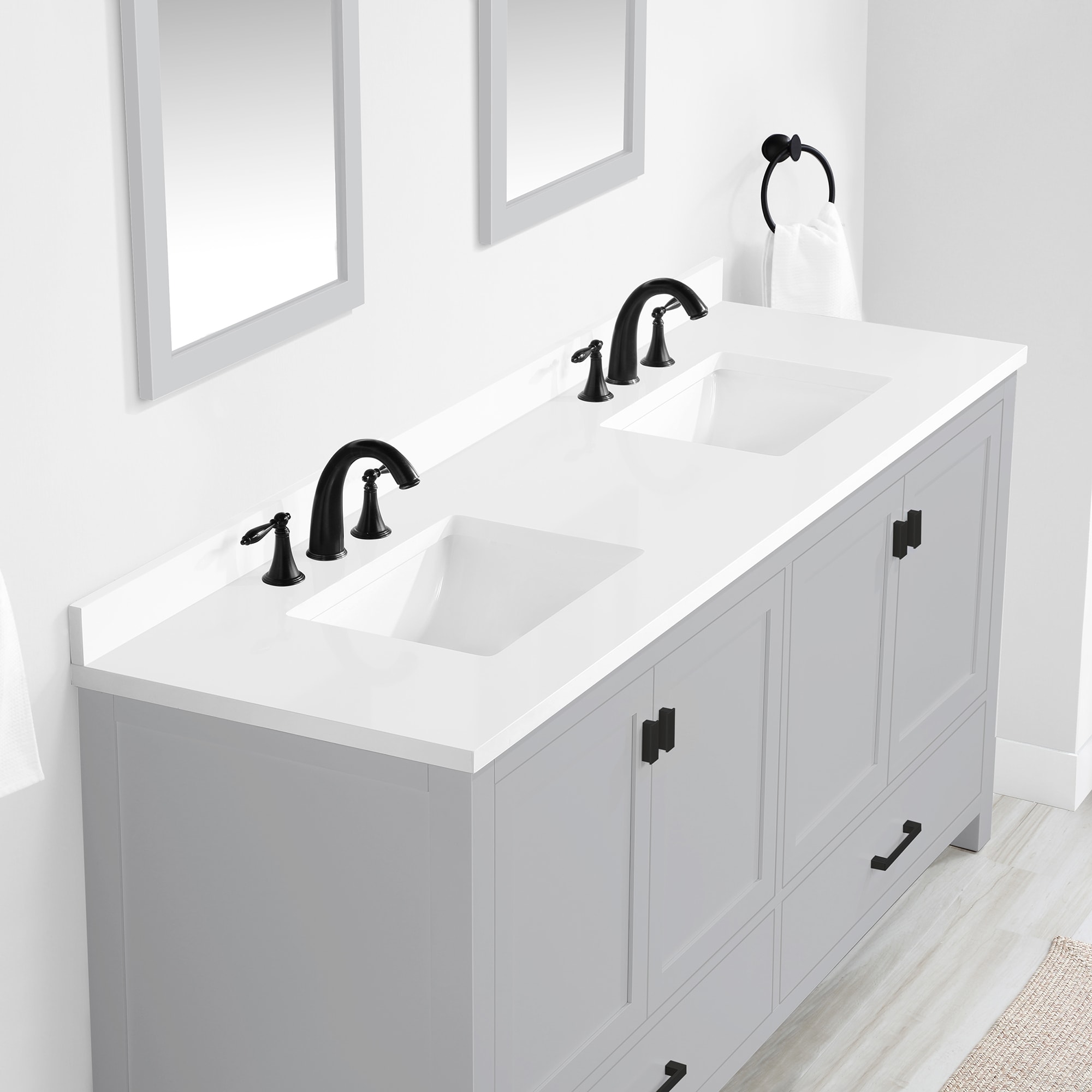 allen + roth Ronald 72-in Almond Toffee Undermount Double Sink