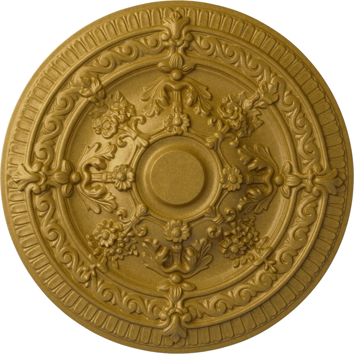 Ekena Millwork CM26VIPGS Vincent 26-in W x 26-in L Painted Pharaohs Gold Polyurethane Whole Ceiling Medallion