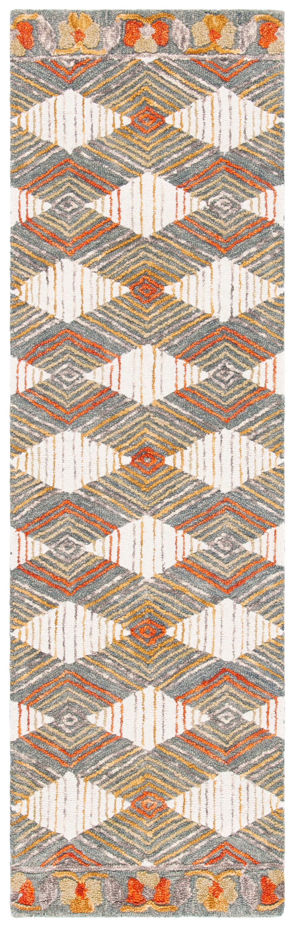 Elegant Blue Wool Hand-Tufted Rug - 27" x 7" Comfort Underfoot