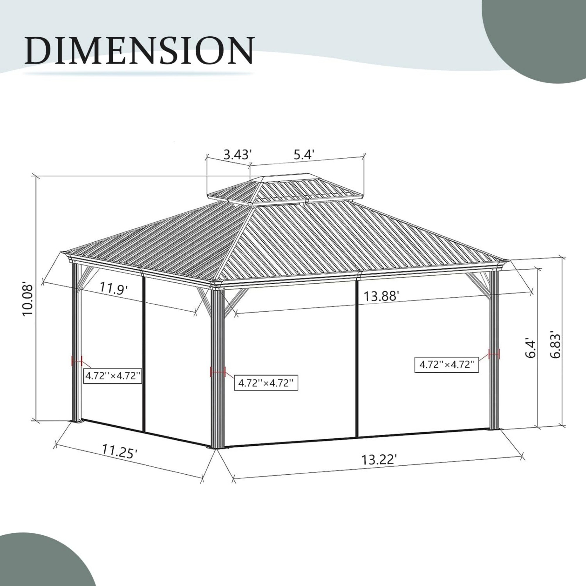 ToolCat LS1-120-HWP Wood-Resin-Gazebos - View #7