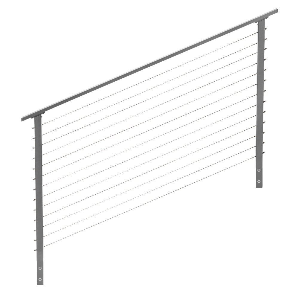 CityPost CP-6-G-S-F-42 Stair Face Mount 6-ft x 42-in Grey Steel Deck Cable Rail Kit