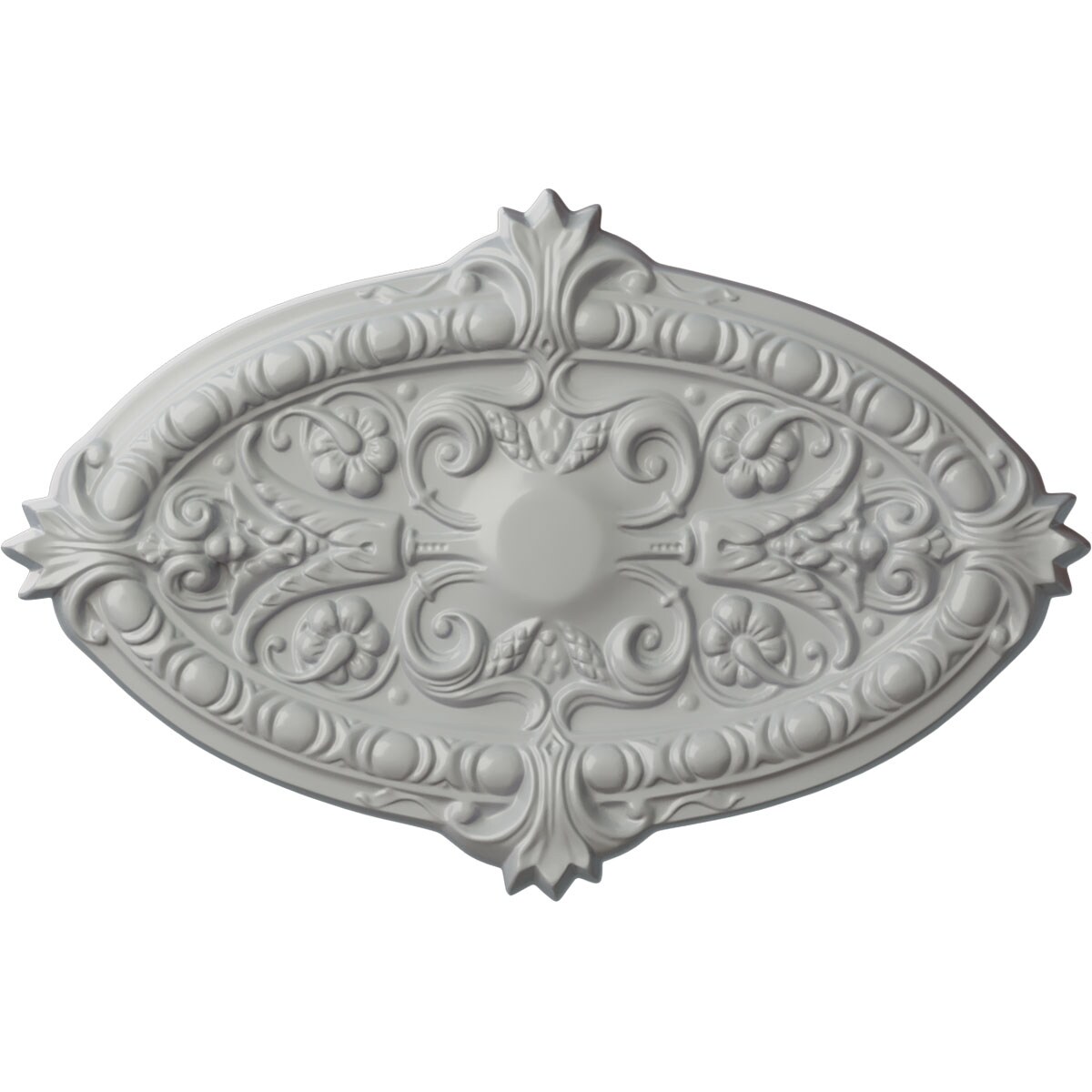 Ekena Millwork CM26MRFRF Marcella 17.25-in W x 26.75-in L Painted Frost Polyurethane Whole Ceiling Medallion