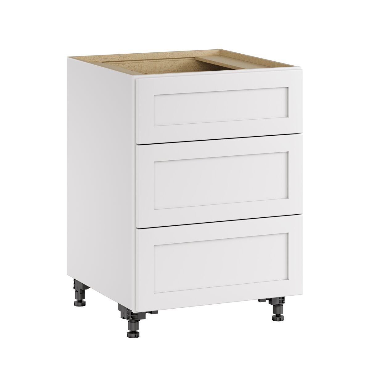 Whalen CLICK-IT LWSCLICK-17 Enfield 24-in W x 34.5-in H x 24-in D Classic White Birch 3 -Drawers Drawer Base Ready to assemble Plywood Cabinet (Raised Panel