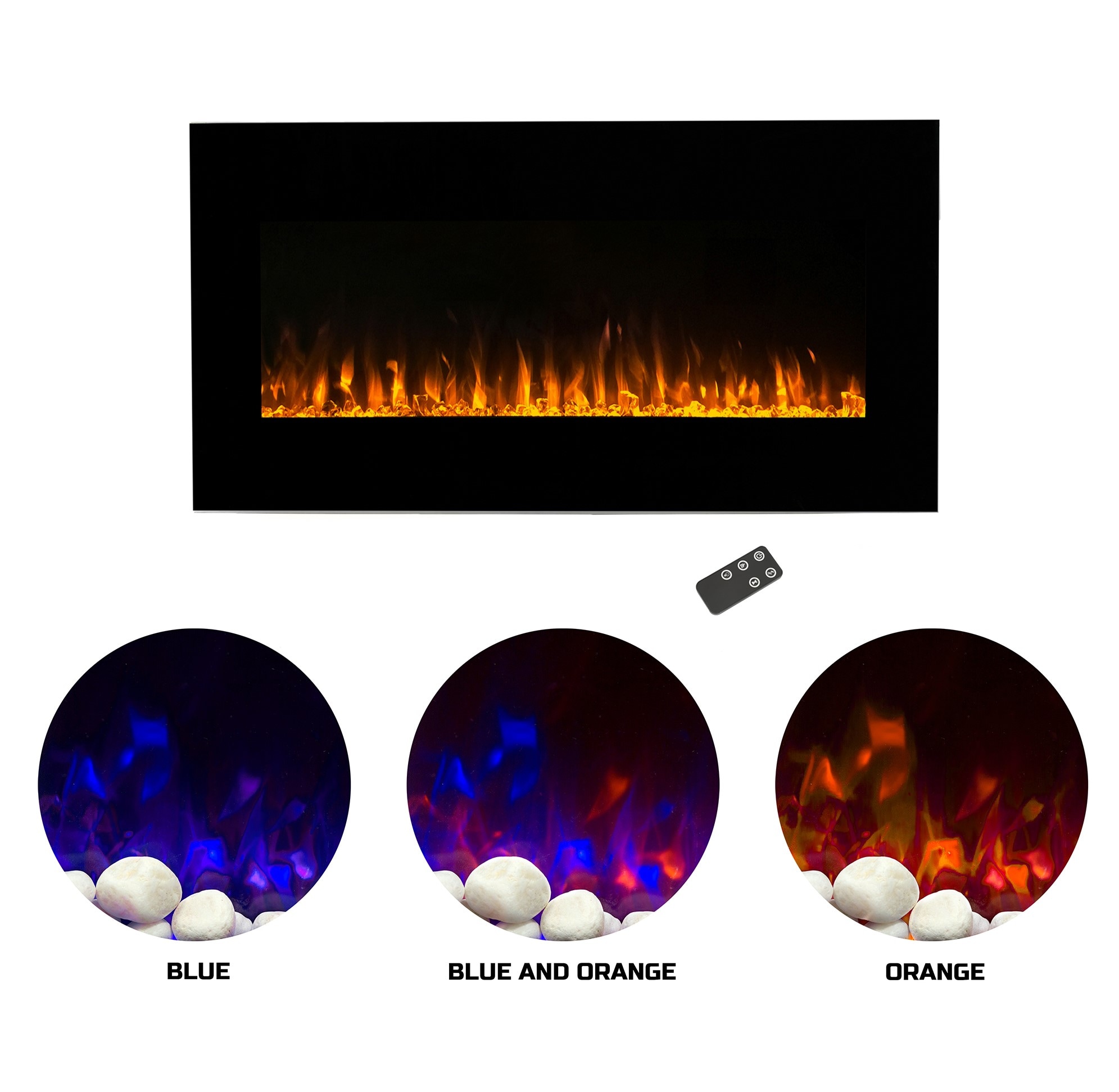 Hastings Home 42-in W Black LED Electric Fireplace 910742VLZ Sansujyuku sansujyuku.com