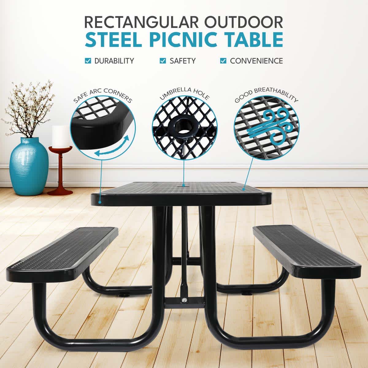 Aoibox HDMX716BLACK Picnic-Tables - View #3