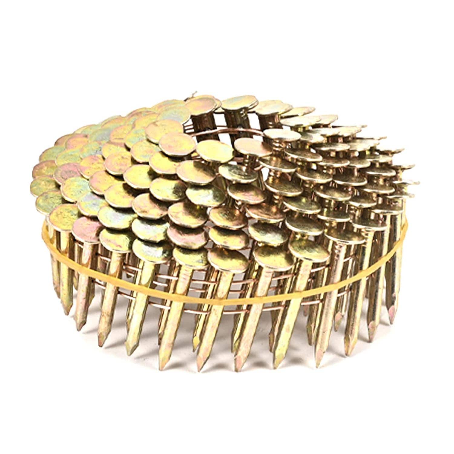 Angel Sar 1080-Piece 1-in Round Head Wire Weld Collated Smooth Shank Electro Galvanized Roofing Nails with Corrosion Protection for Roofs