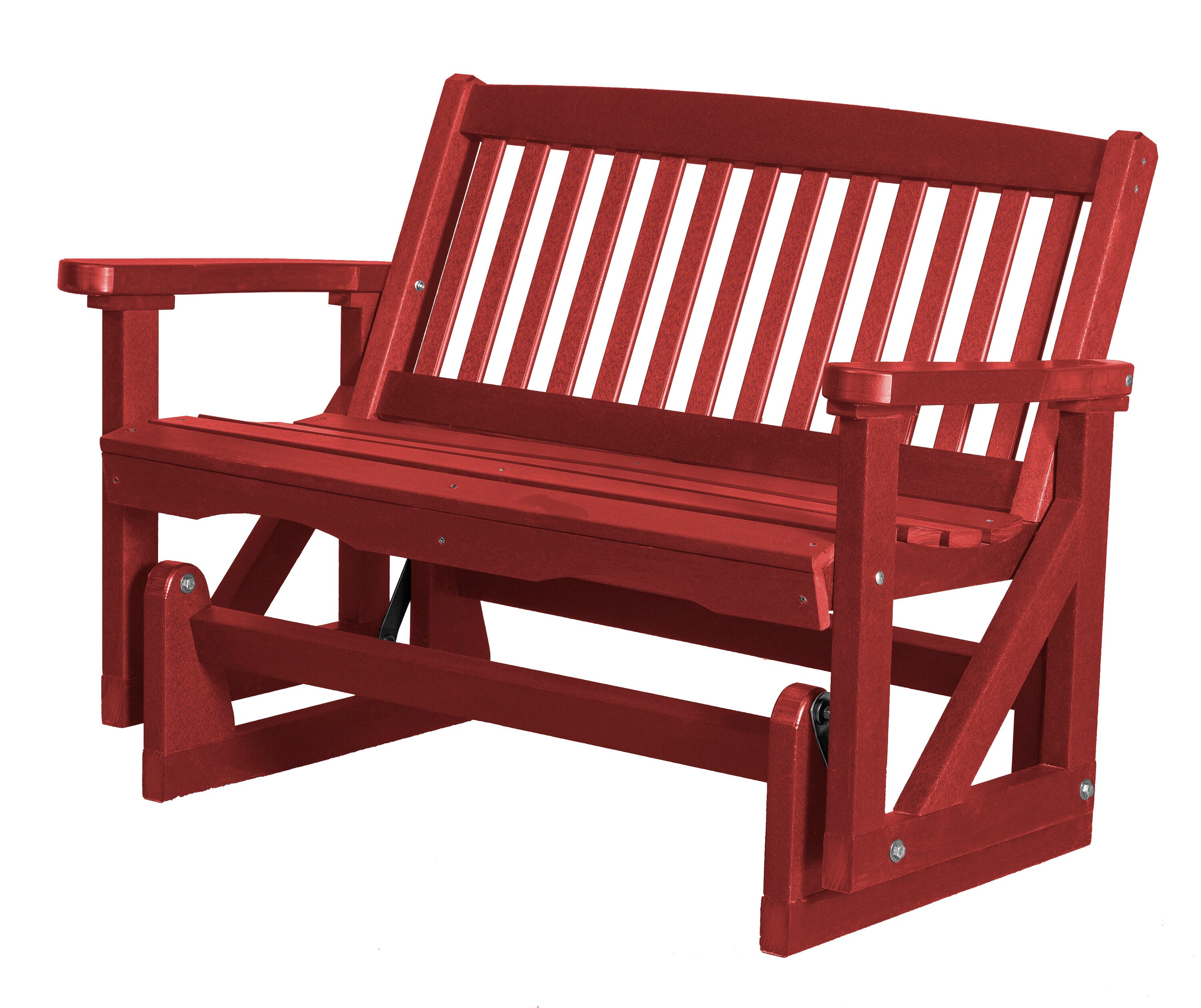 Cardinal Red HDPE Outdoor Glider Bench