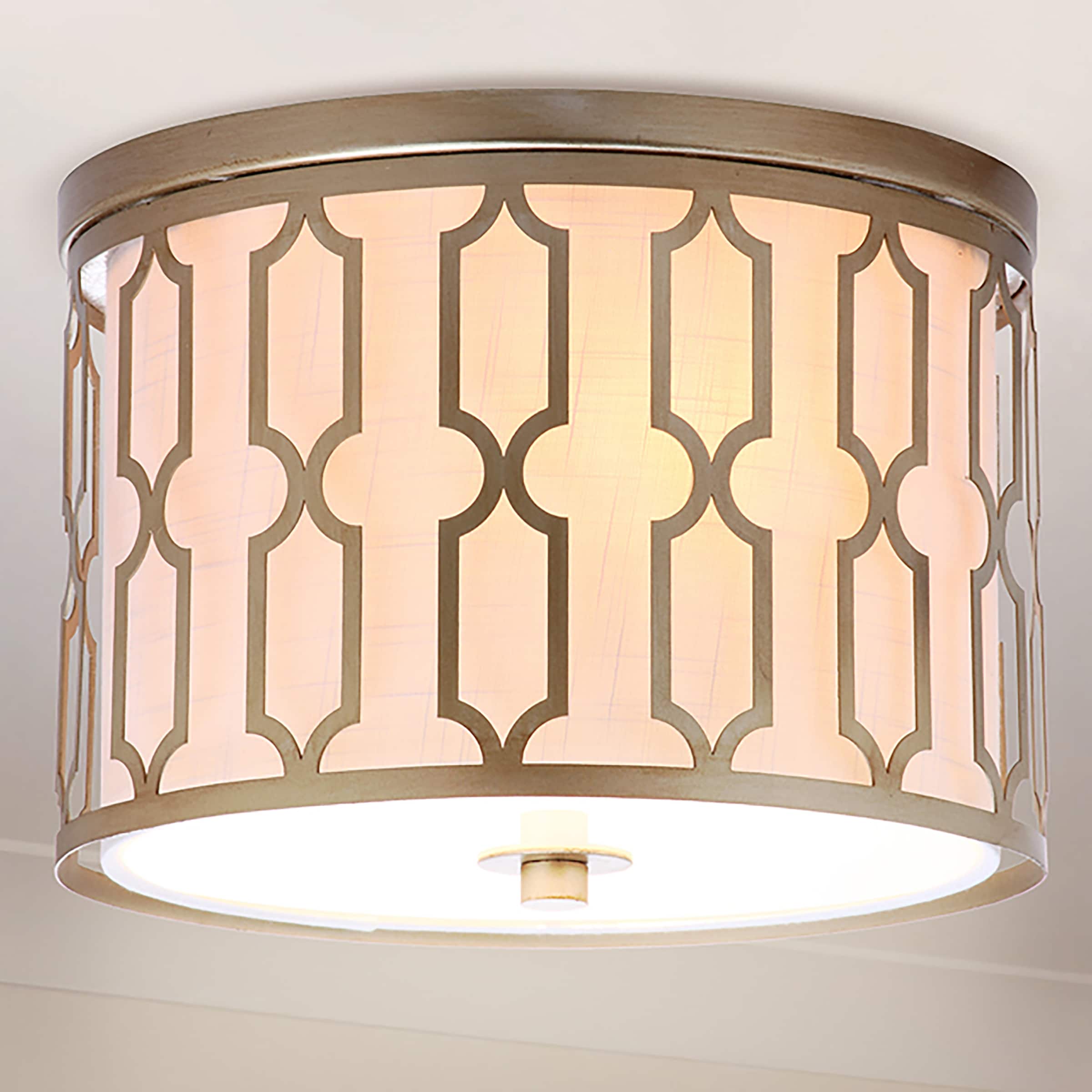 JONATHAN  Y JYL3509B Link 12.75" Metal Transitional 1 -Light 12.75-in Polished Gold Flush Mount Light