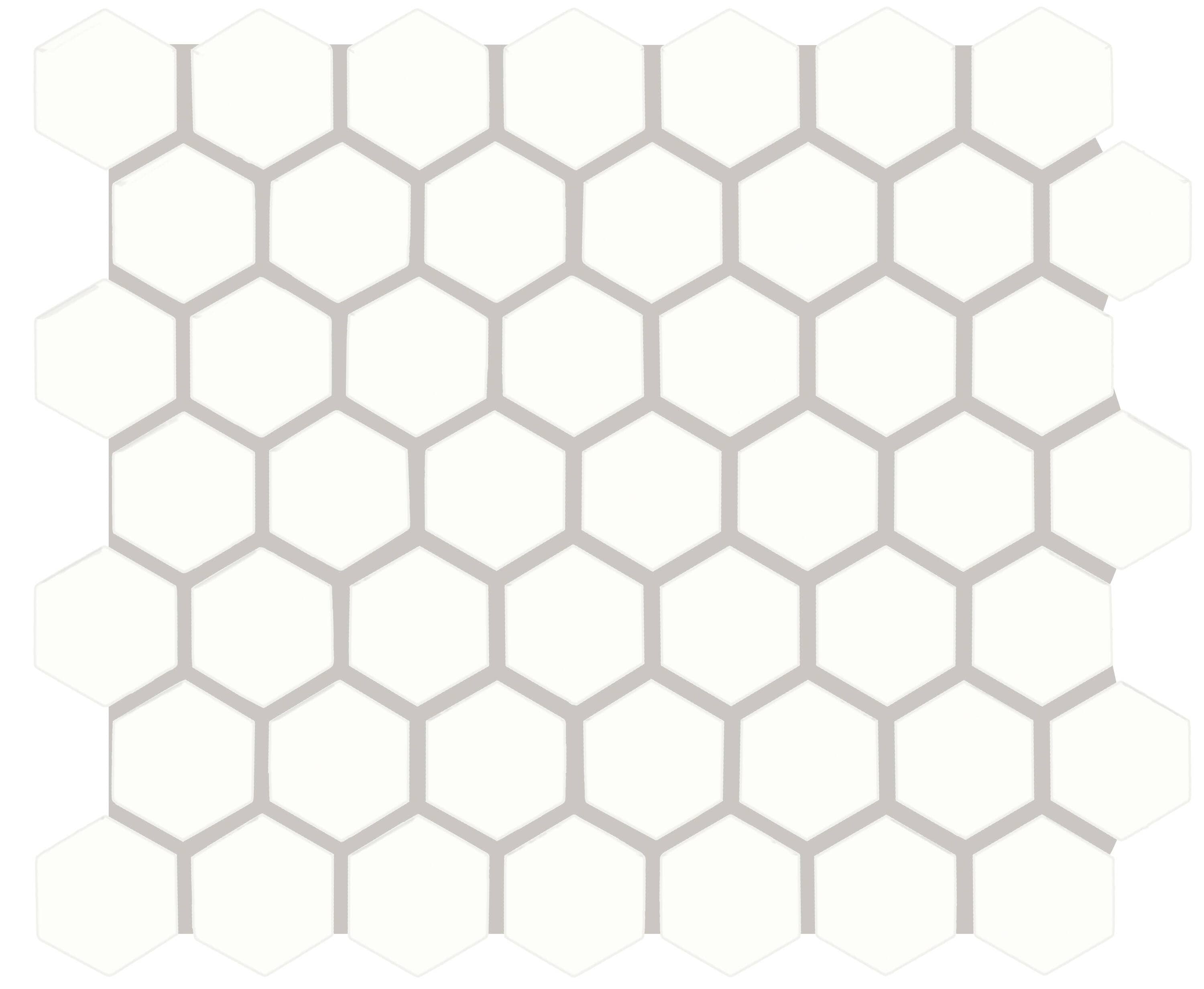 American Olean 002515HEXMS1P2 Color Ways Ice White 10-in x 12-in Glossy Ceramic Patterned Hexagon Mosaic Wall Tile (9.72-sq. ft/ Carton)