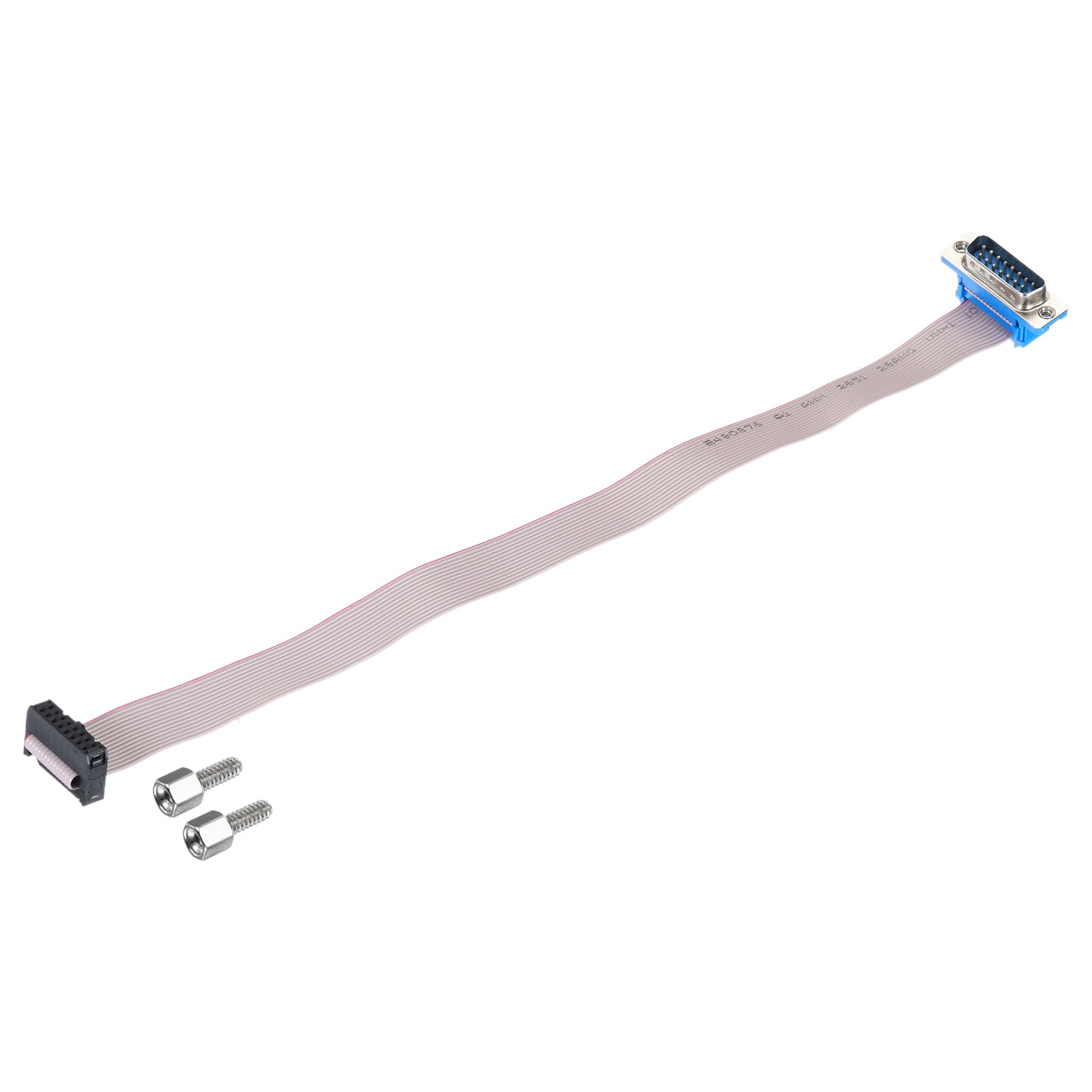 Unique Bargains 16Pin Flat Ribbon Cable Grey DB15 Male to FC-16P 2.54mm Pitch 30cm Length DB Serial Port Cable for Computer LED Display DVD with 2 Screws #S26050800UX5413