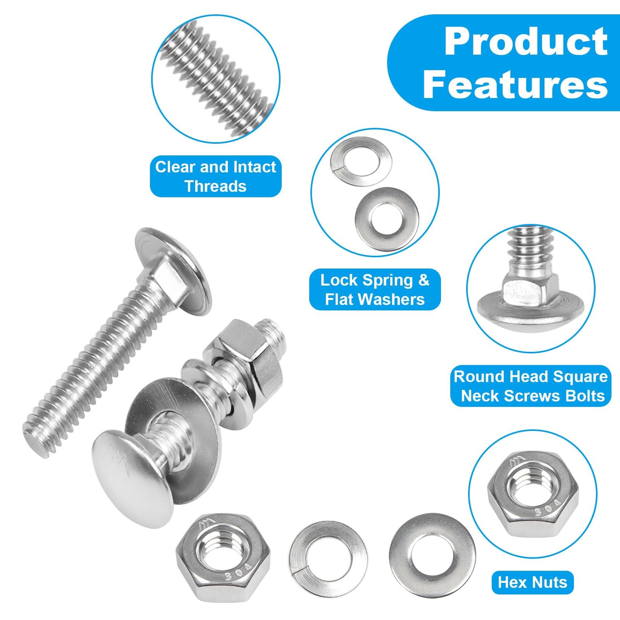 Numhew NHLYNN15375 Metric-Carriage-Bolts - View #3