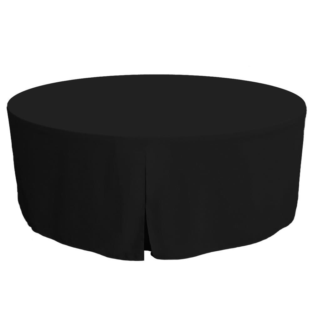 WestPoint Home 028828404381 Tablevogue Table Cover Collection Fitted Indoor/Outdoor Black Table Cover for 72-in round