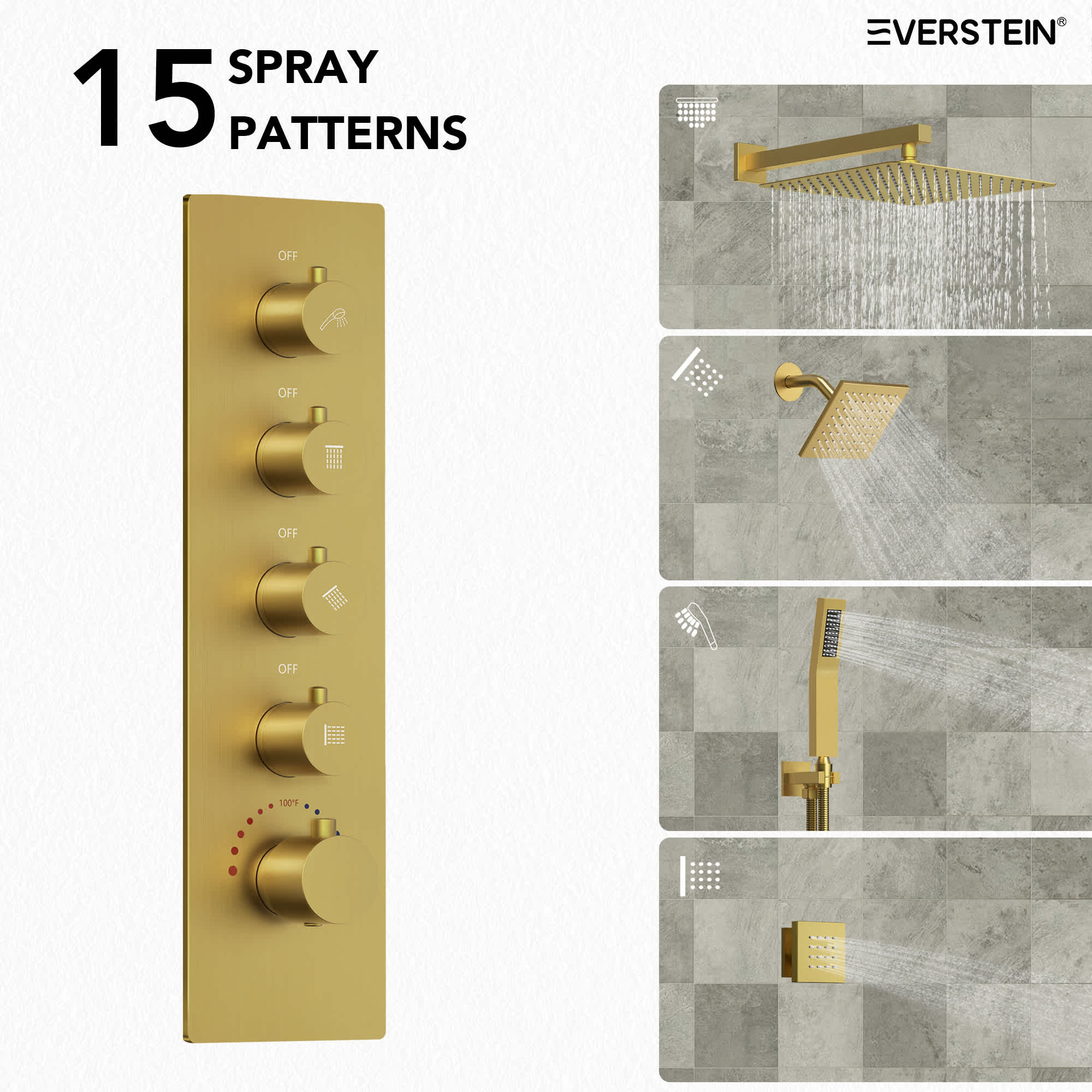 EVERSTEIN SFS-1064-GD16 Tub-Shower-Faucets - View #3