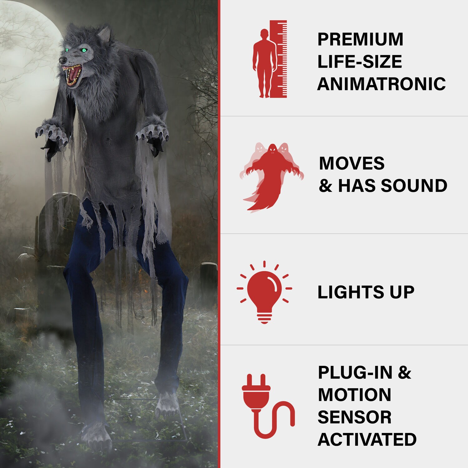 Haunted Hill Farm HHTWRWOLF-1FLSA Halloween-Animatronics - View #2