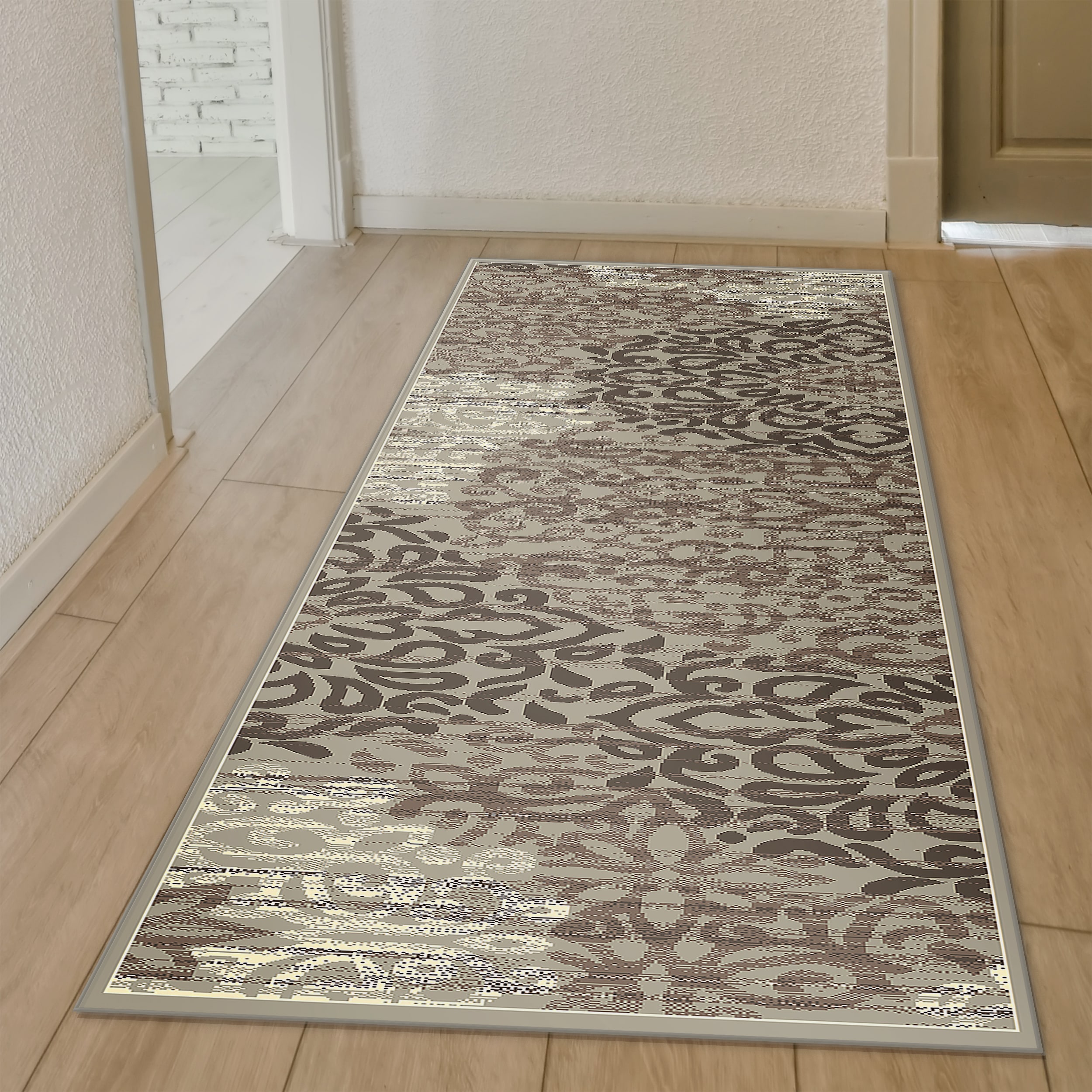 Radici USA 3471/0013/BEIGE Pisa 2 x 8 (ft) Polypropylene Beige Rectangular Indoor Abstract Bohemian/Eclectic Runner rug