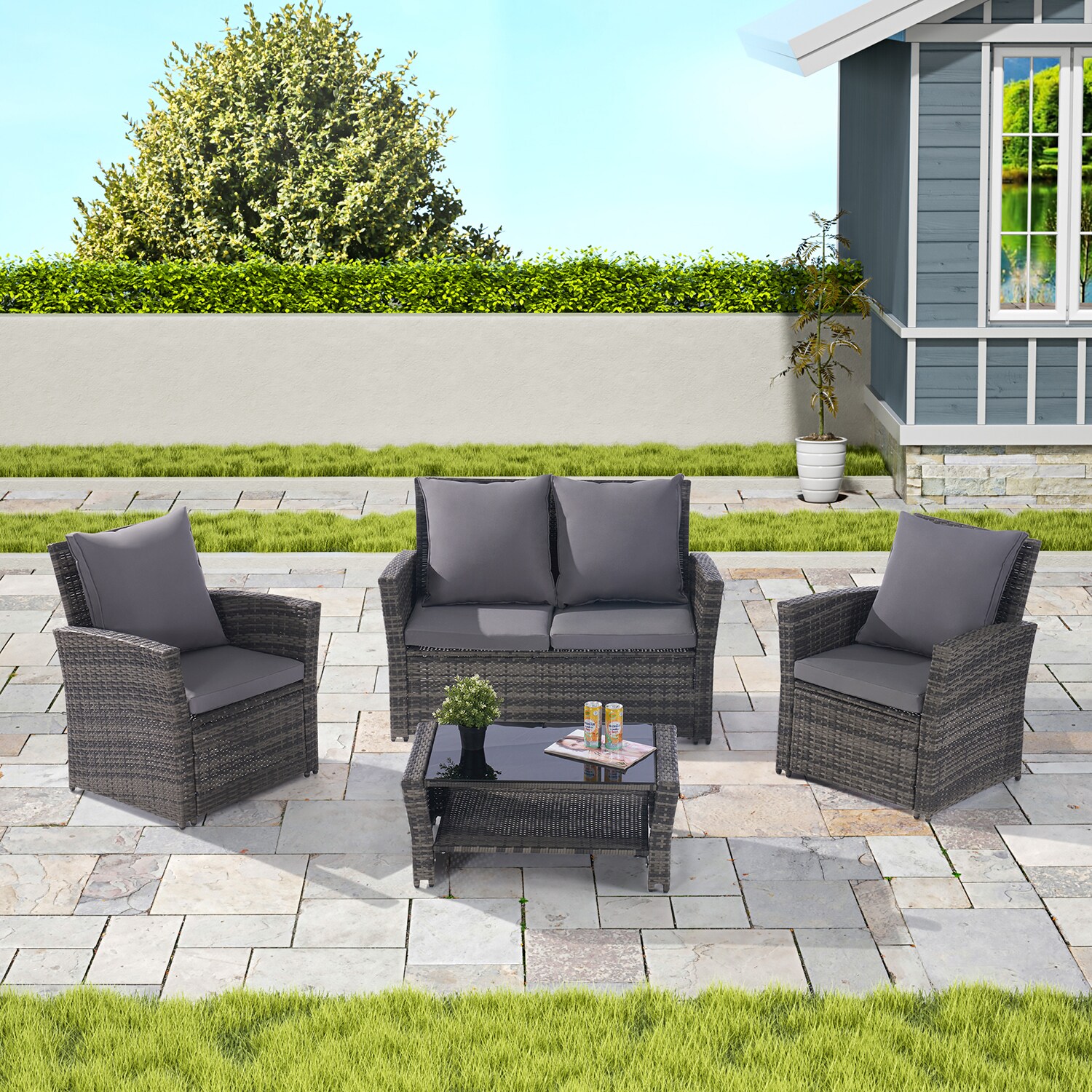SINOFURN SYA990022GY Patio-Chairs - View #2