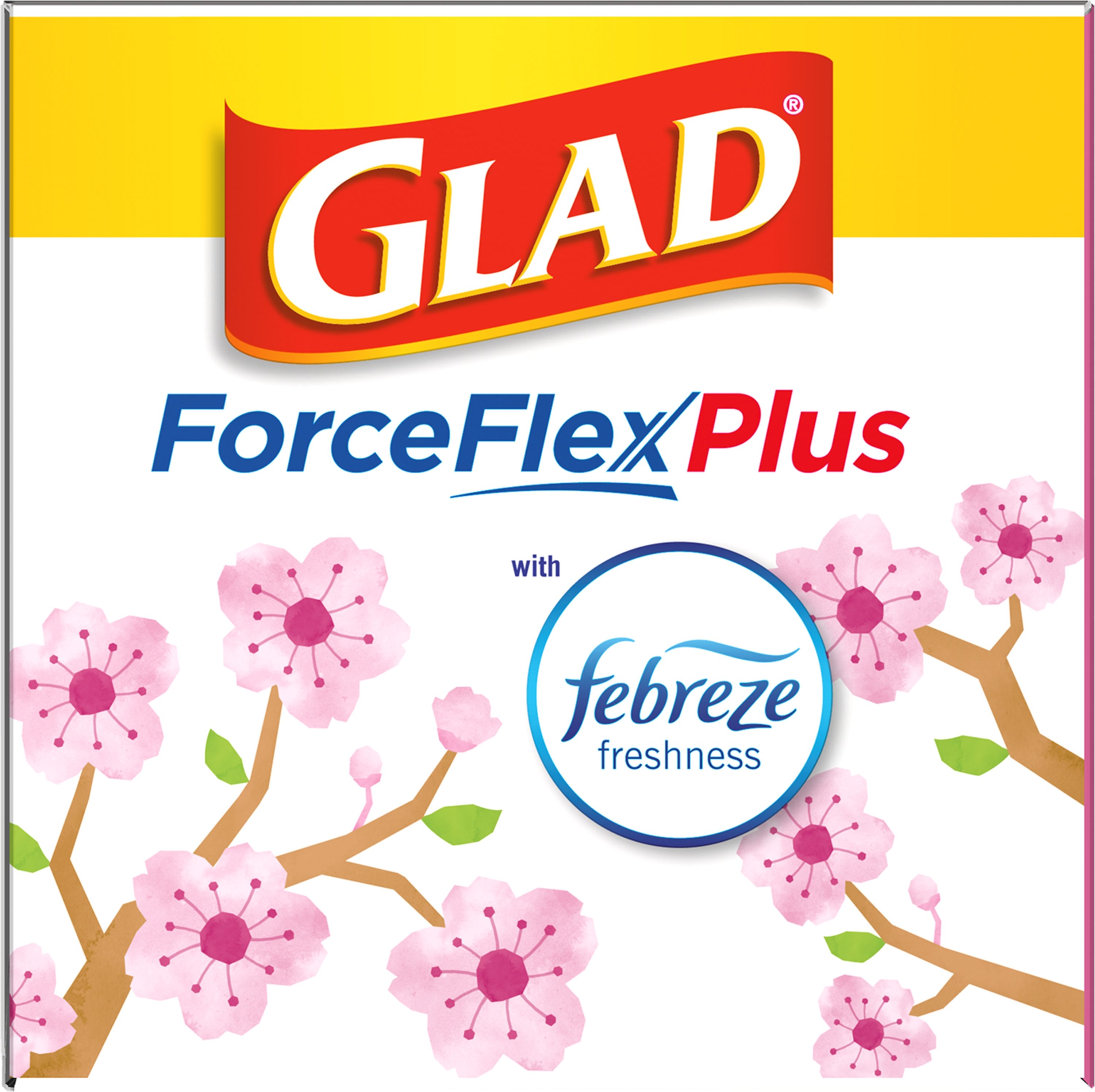 Glad ForceFlex MaxStrength 13 Gal. Cherry Blossom Scent Pink