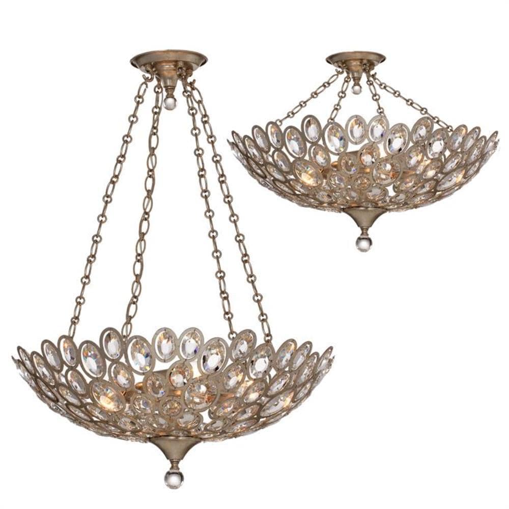 Sterling Distressed Twilight Crystal 5-Light Chandelier