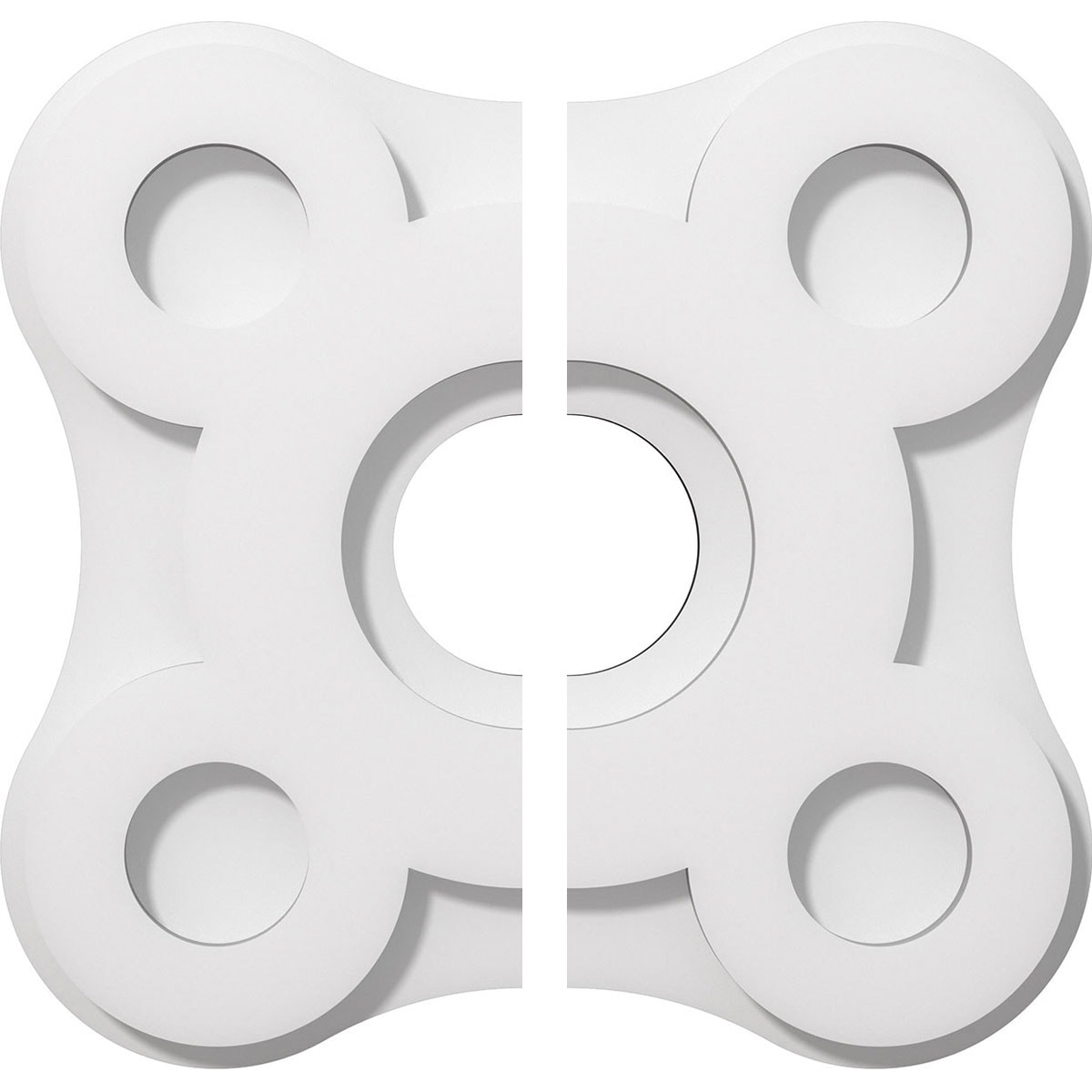 Ekena Millwork CMP12LA2-03000 Luna 12-in W x 12-in L Contemporary White PVC Split Ceiling Medallion