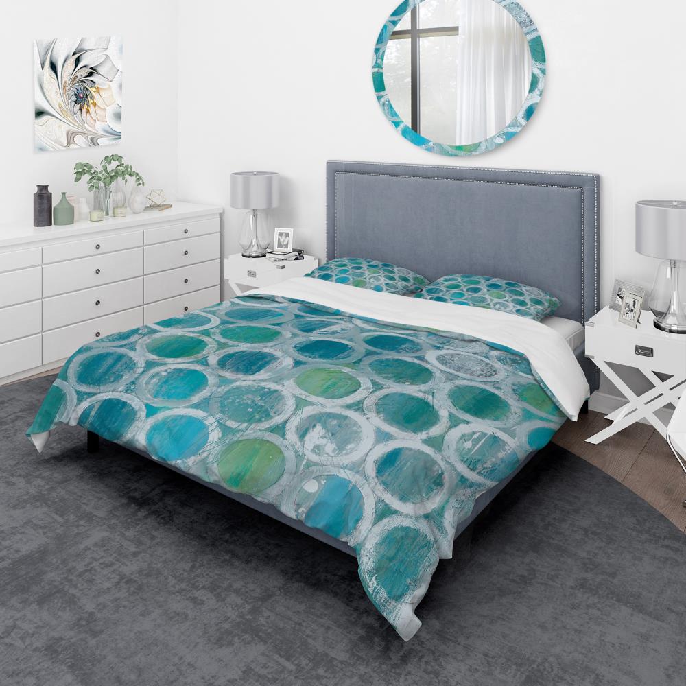 Designart BED30627-K 3 -Piece Blue King Duvet cover Set