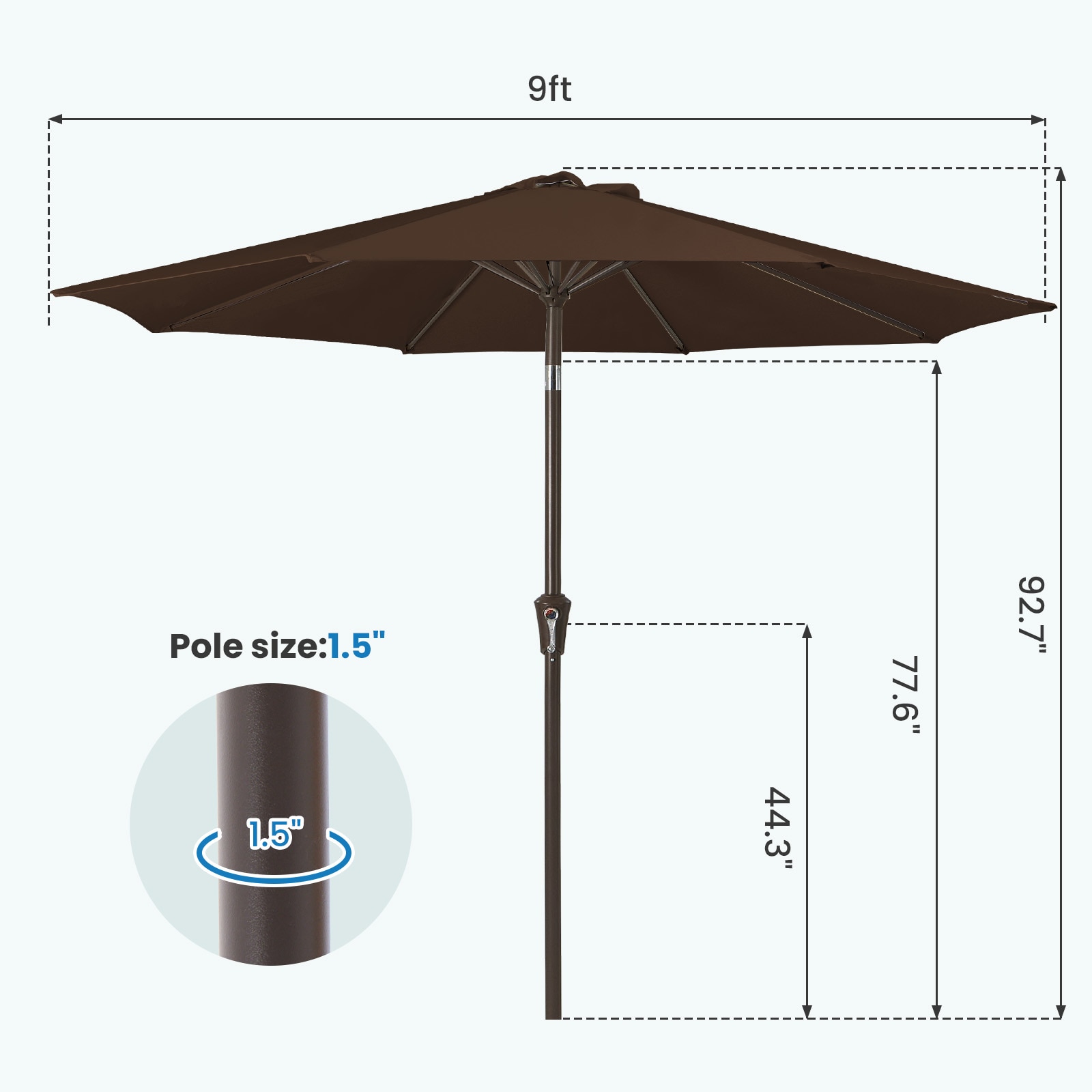 JEAREY JE-QTZZS-6.5X10FT-BL Umbrellas-2 - View #3