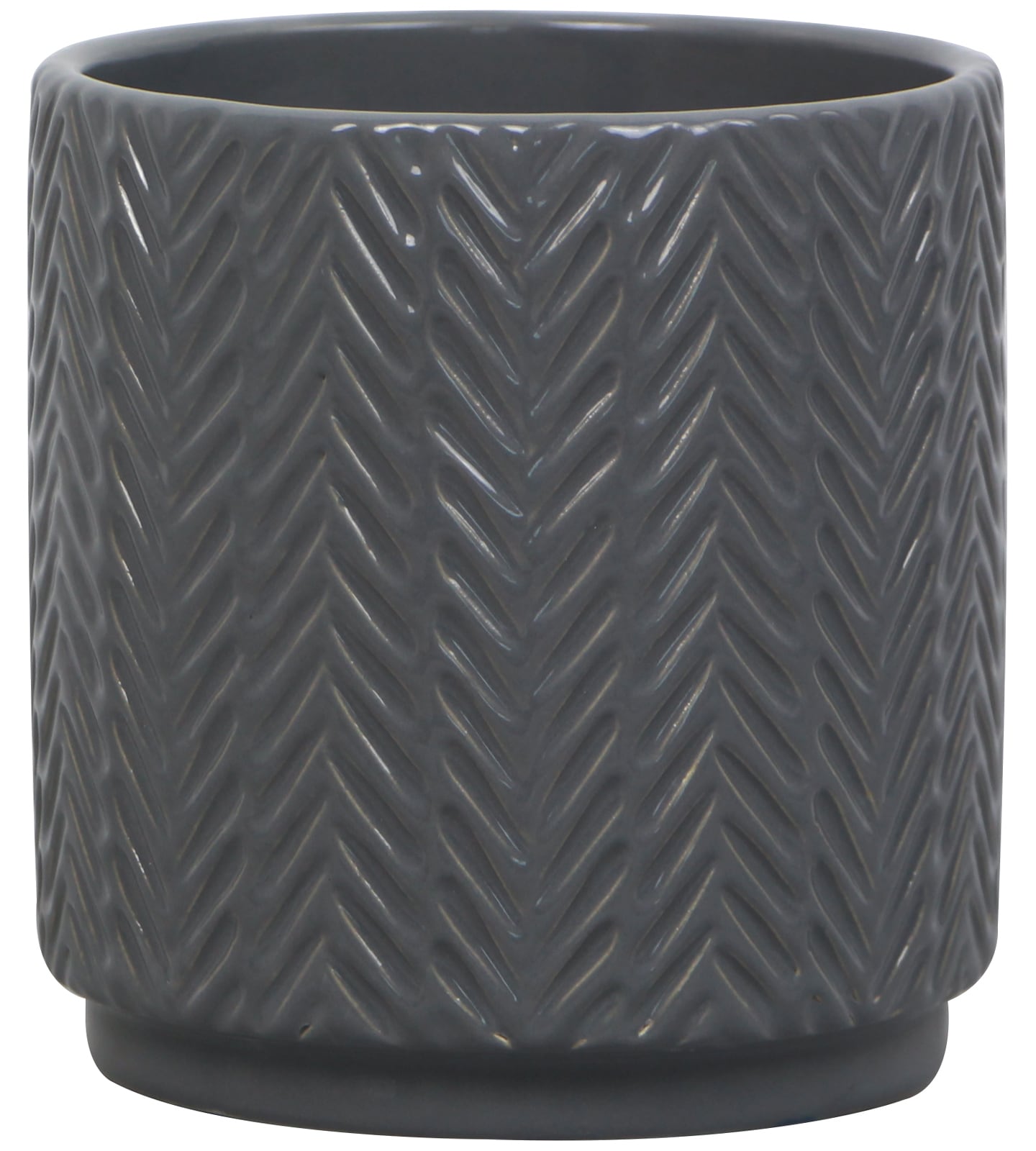 Round 5-in W x 5.31-in H Black Ceramic Indoor Planter | - allen + roth CR01894N-05H