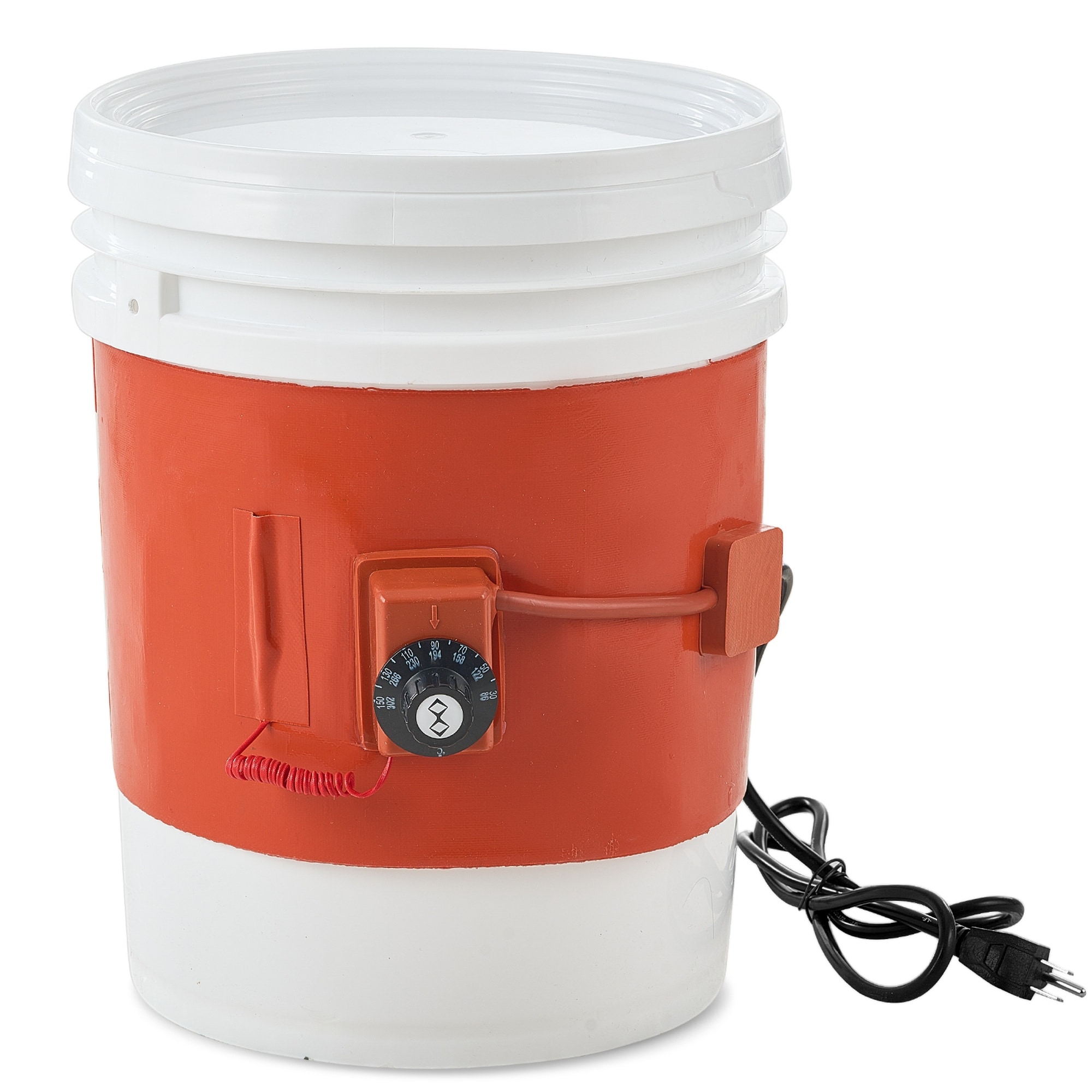 Numhew 7.75in W 1-Heating Band Orange Adjustable Thermostat Metal Drum Heater
