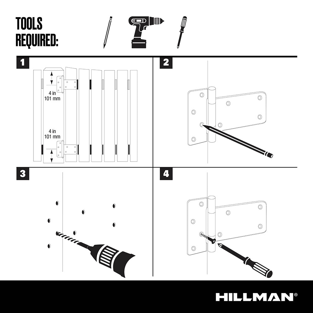 Hillman 6-in Black Gate Hinge 605793 at Lowes.com