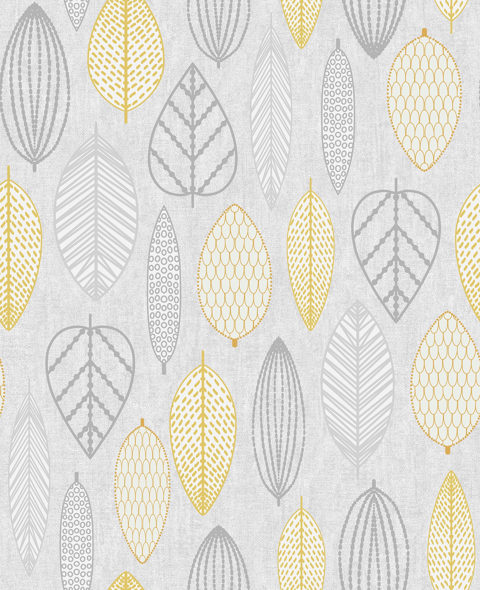 Graham & Brown 104871 Highland 56-Sq. Feet Yellow Vinyl Textured Floral Unpasted Wallpaper