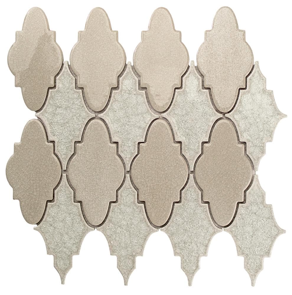 Artmore Tile EXT3RD102308 Sample- Graeco White 3-in x 6-in Polished Glass Patterned Floor and Wall Tile