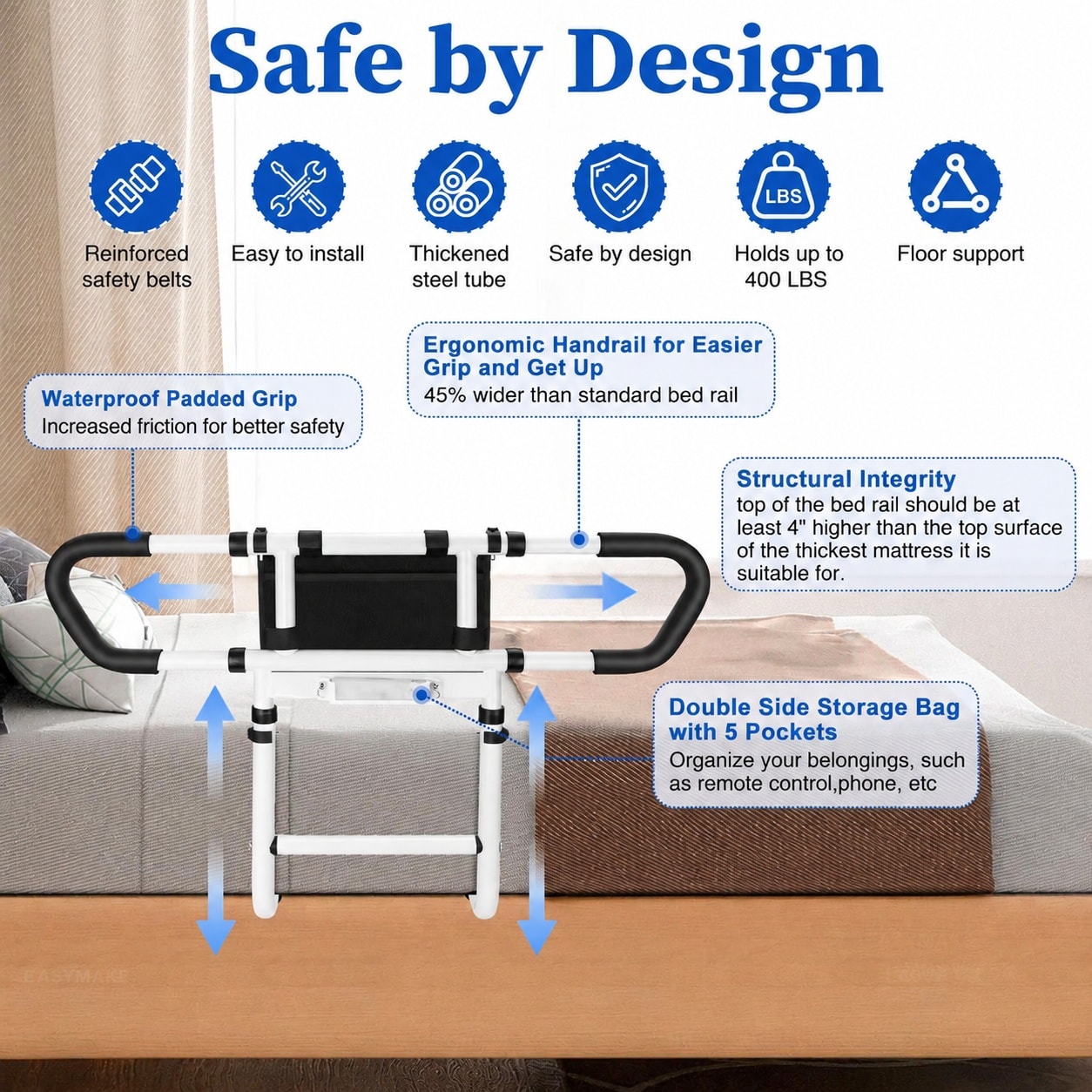 Phyfalip LPF0805P401 Bed-Rails - View #2