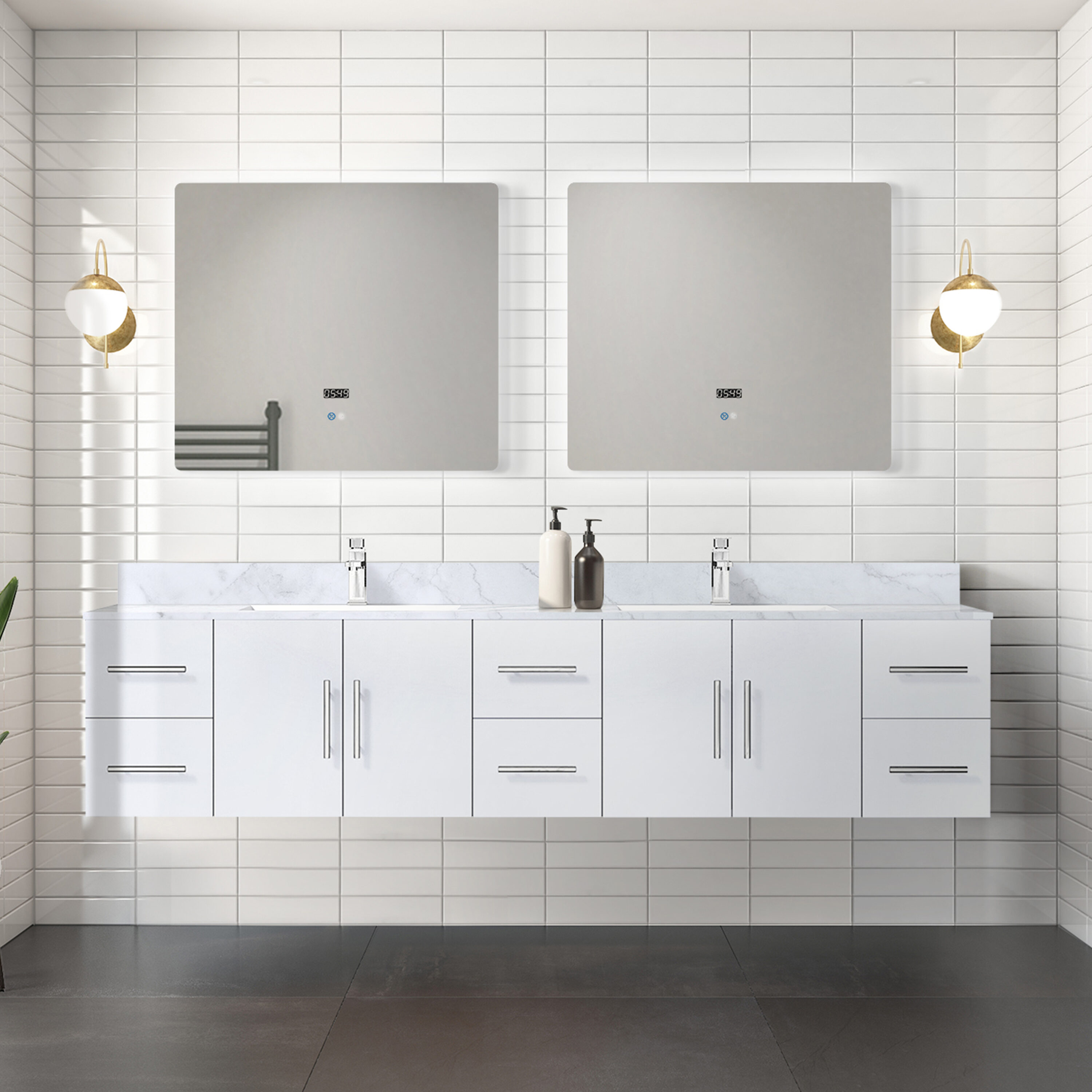 Lexora LG192284DM00000 Geneva 84-in Glossy White