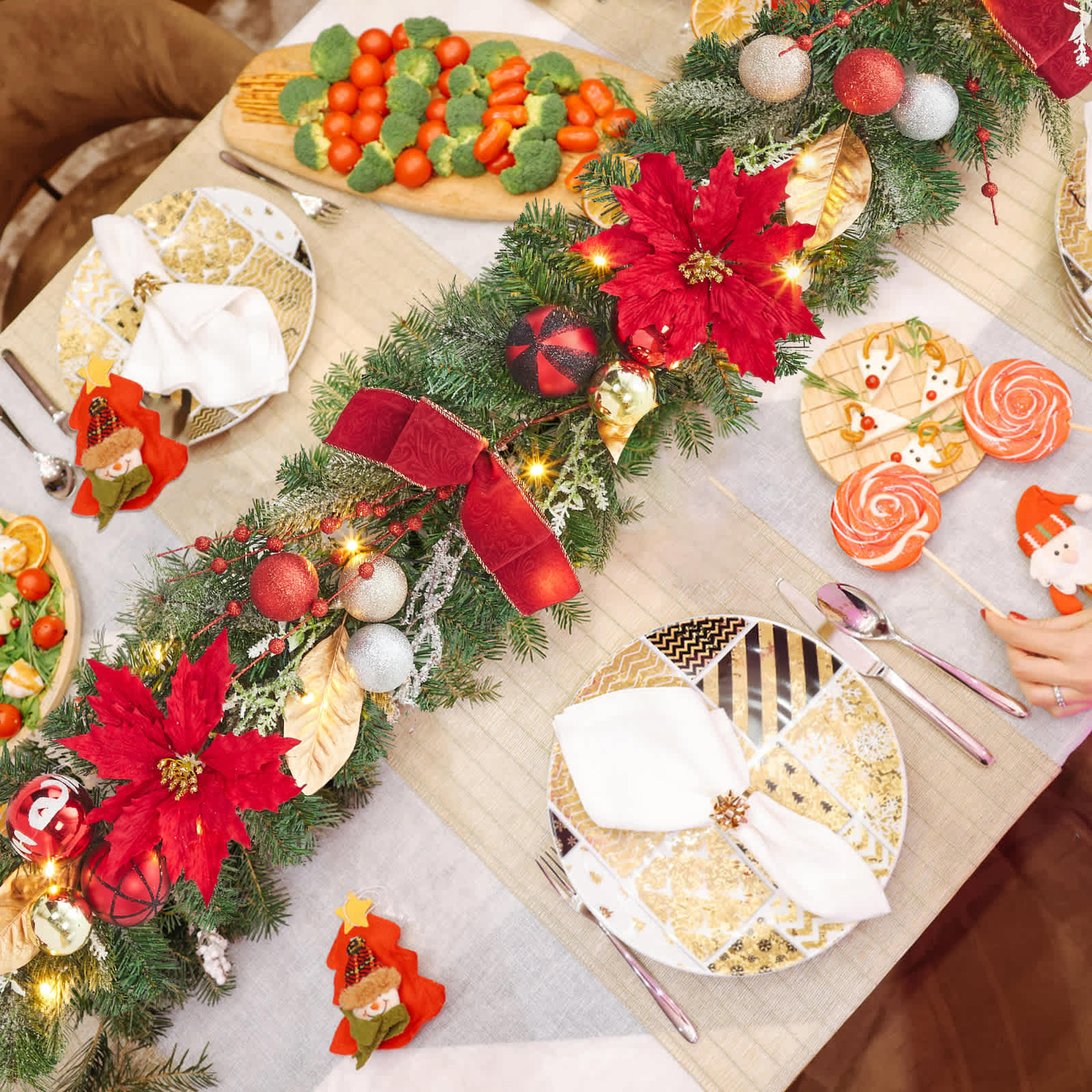 Qeetex JXNAG-PHK-34PSCQRT Artificial-Christmas-Garland - View #3