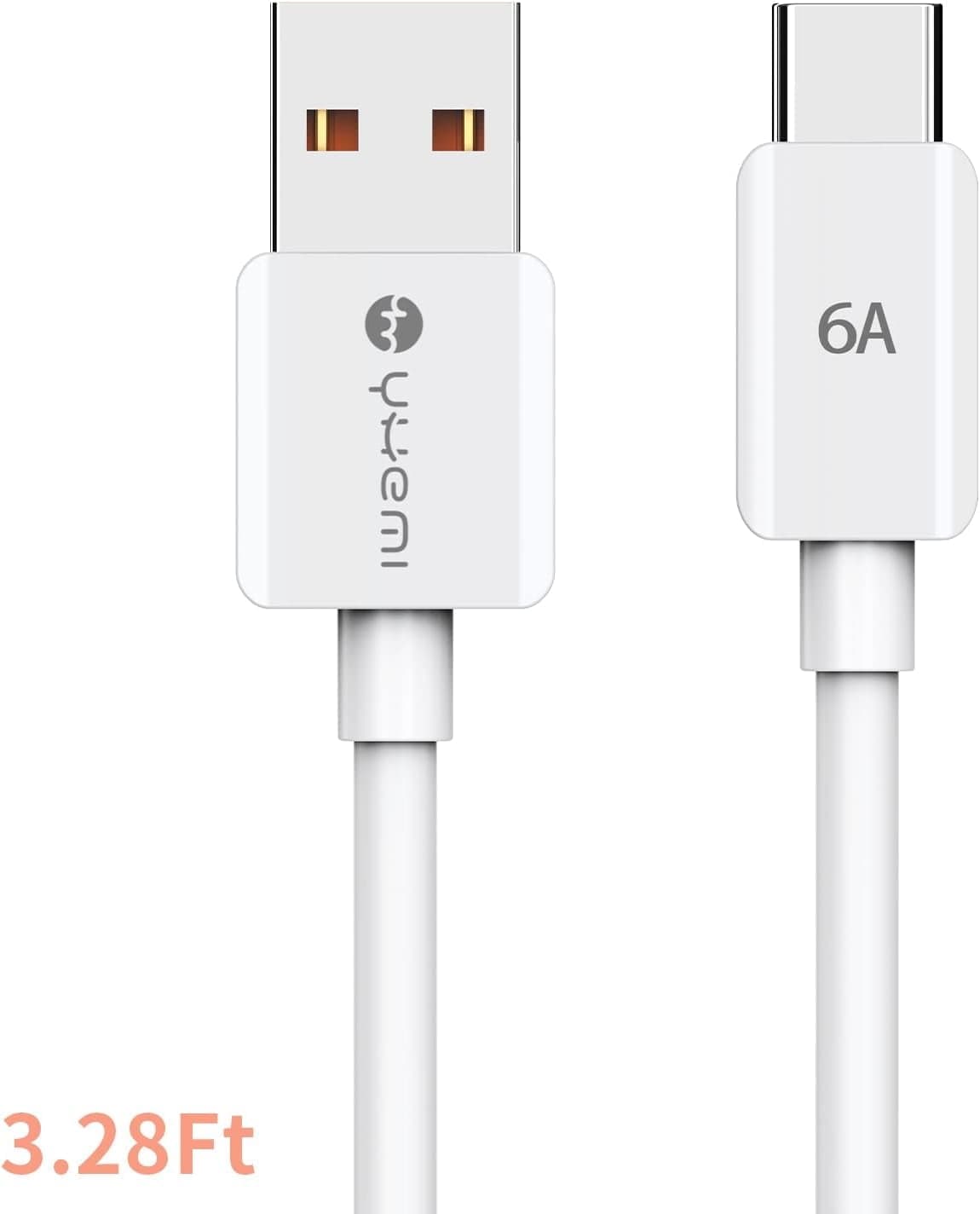 OIAHOMY Usb Type C Cable 6A 3.28ft Usb To Usb C Fast Charging Cable Usb Type C Data Cable Compatible With Samsung Galaxy S21 S10 S9 S8 A51 Ipad Pro 2021 Huawei Sony And More #MD261-1-HJQ001