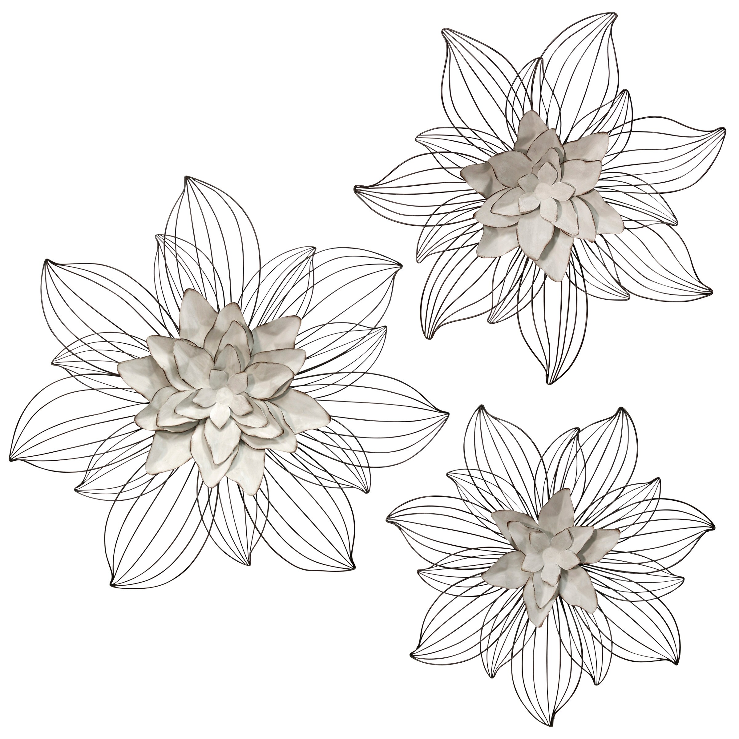 StyleCraft Home Collection WI432788DS 27-in W x 27-in H Wood Floral Wall Sculpture