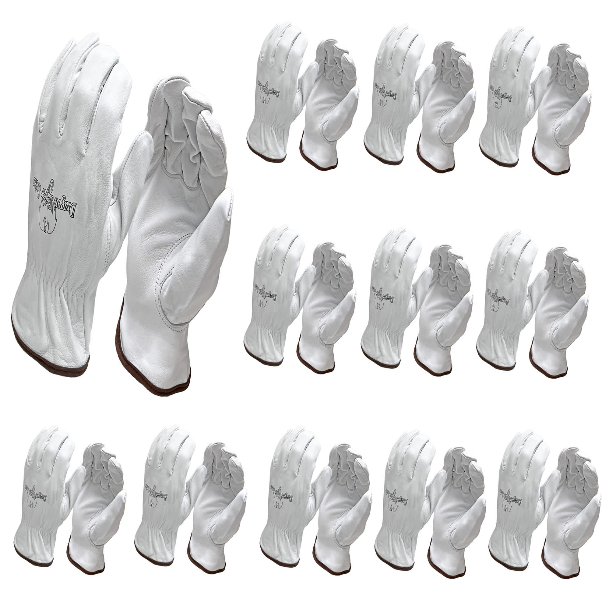 Strongarm American Welding Co. Strongarm Dragon Slayer Goat Grain Leather Driver Work and Welding Gloves Keystone Thumb Elastic Wrist 12 Pair #SAW2123L12PK