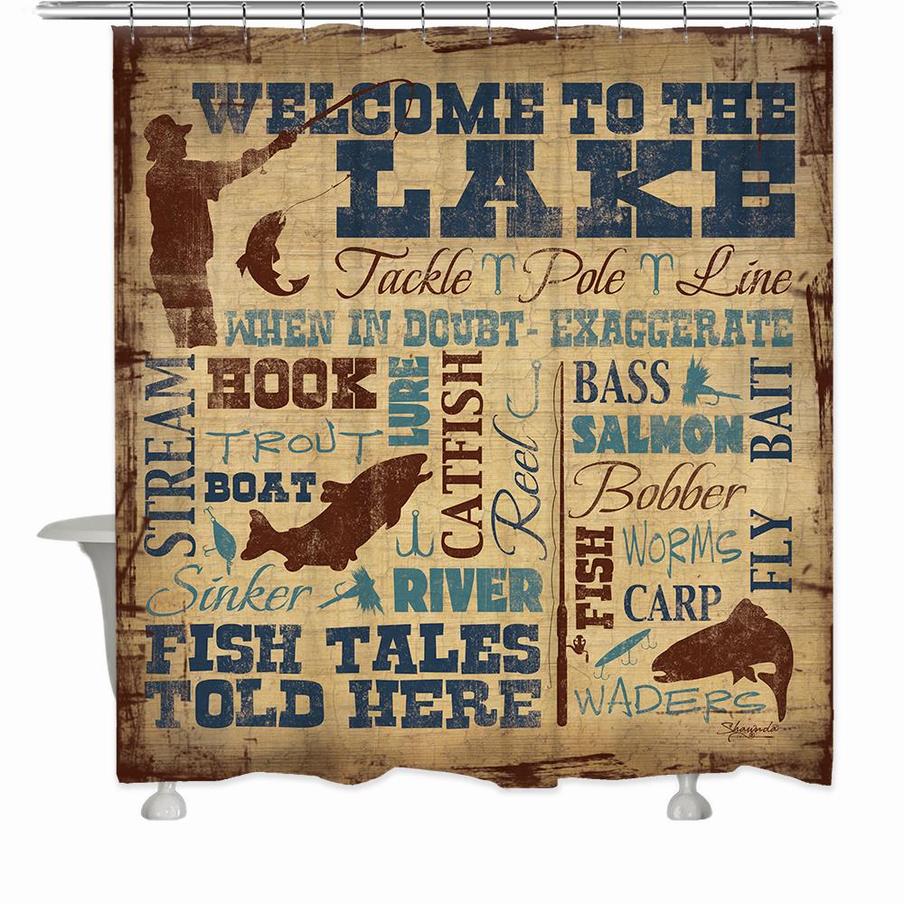 Fishing Rules Shower Curtain - Laural Home