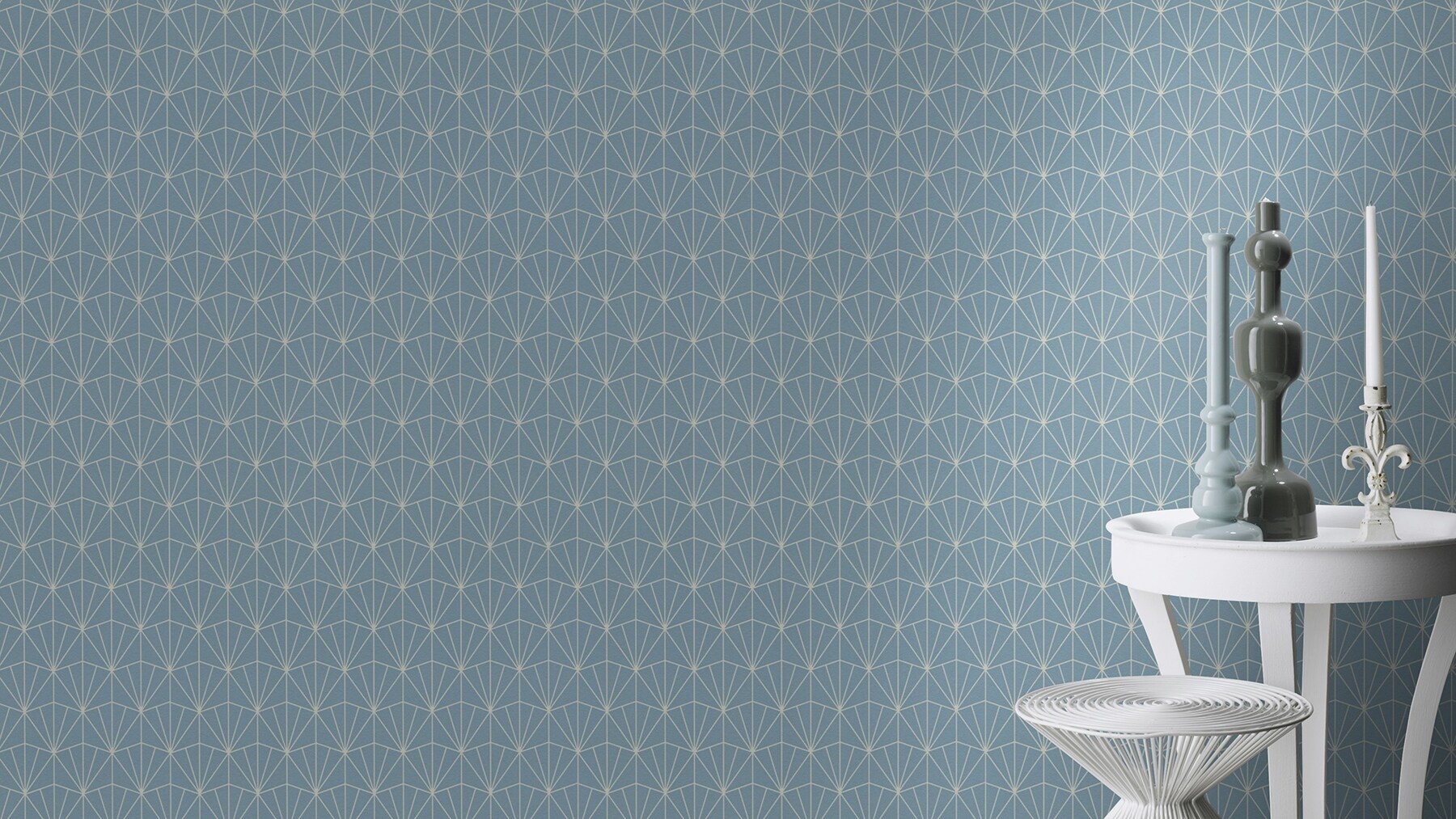 Rasch 56.4-sq ft Blue Non-woven Geometric Unpasted Wallpaper at Lowes.com