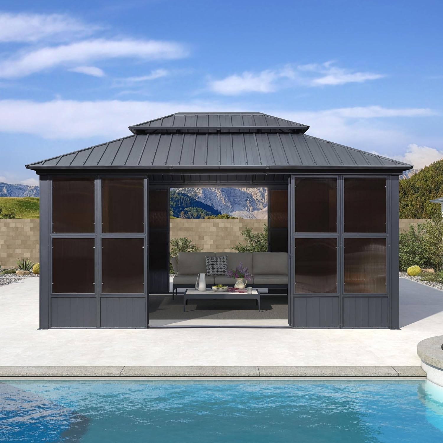 PURPLE LEAF LS04SRGY1216 Wood-Resin-Gazebos - View #4