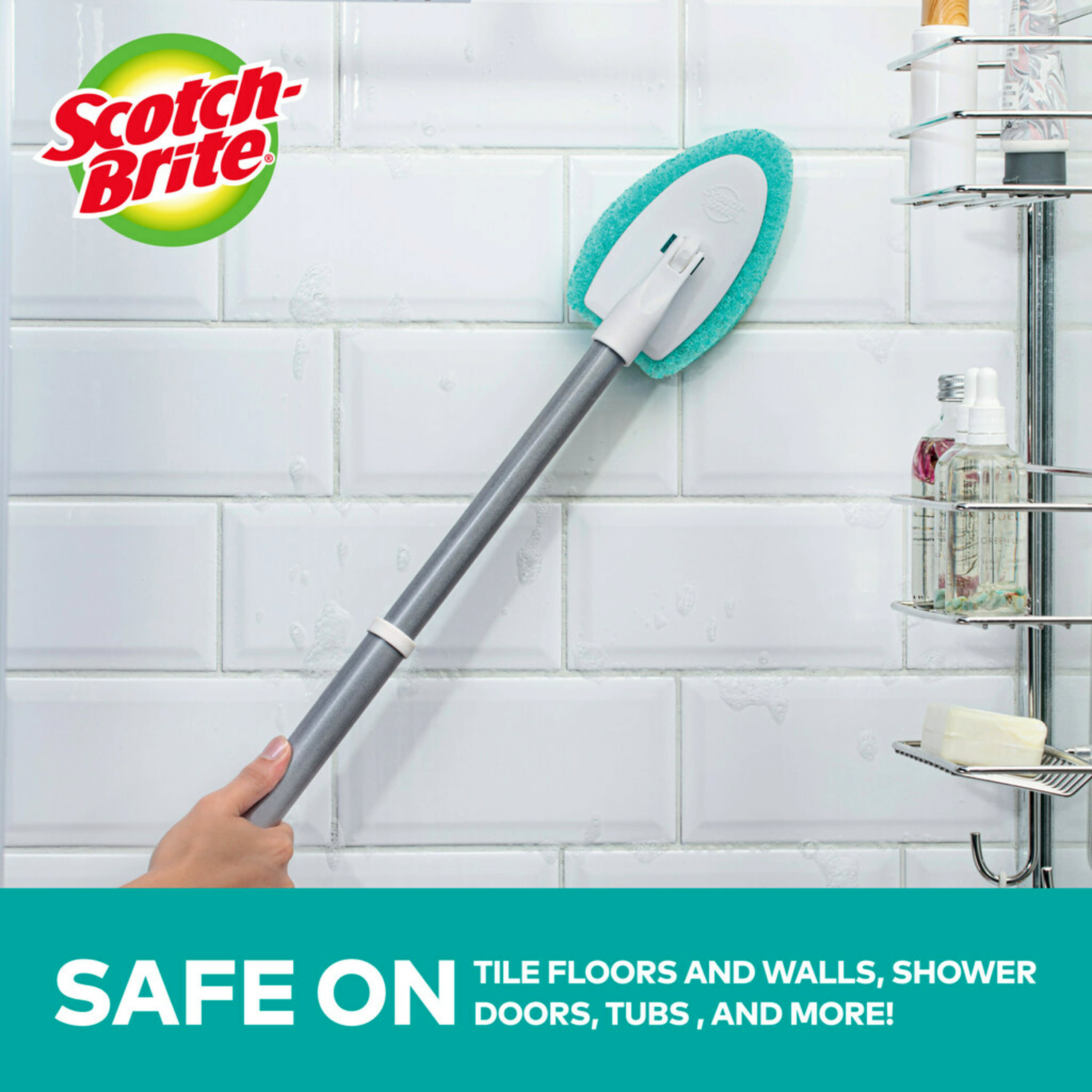 Shower Scrubber & Cleaning Brush Combo Tub and Tile Scrubber