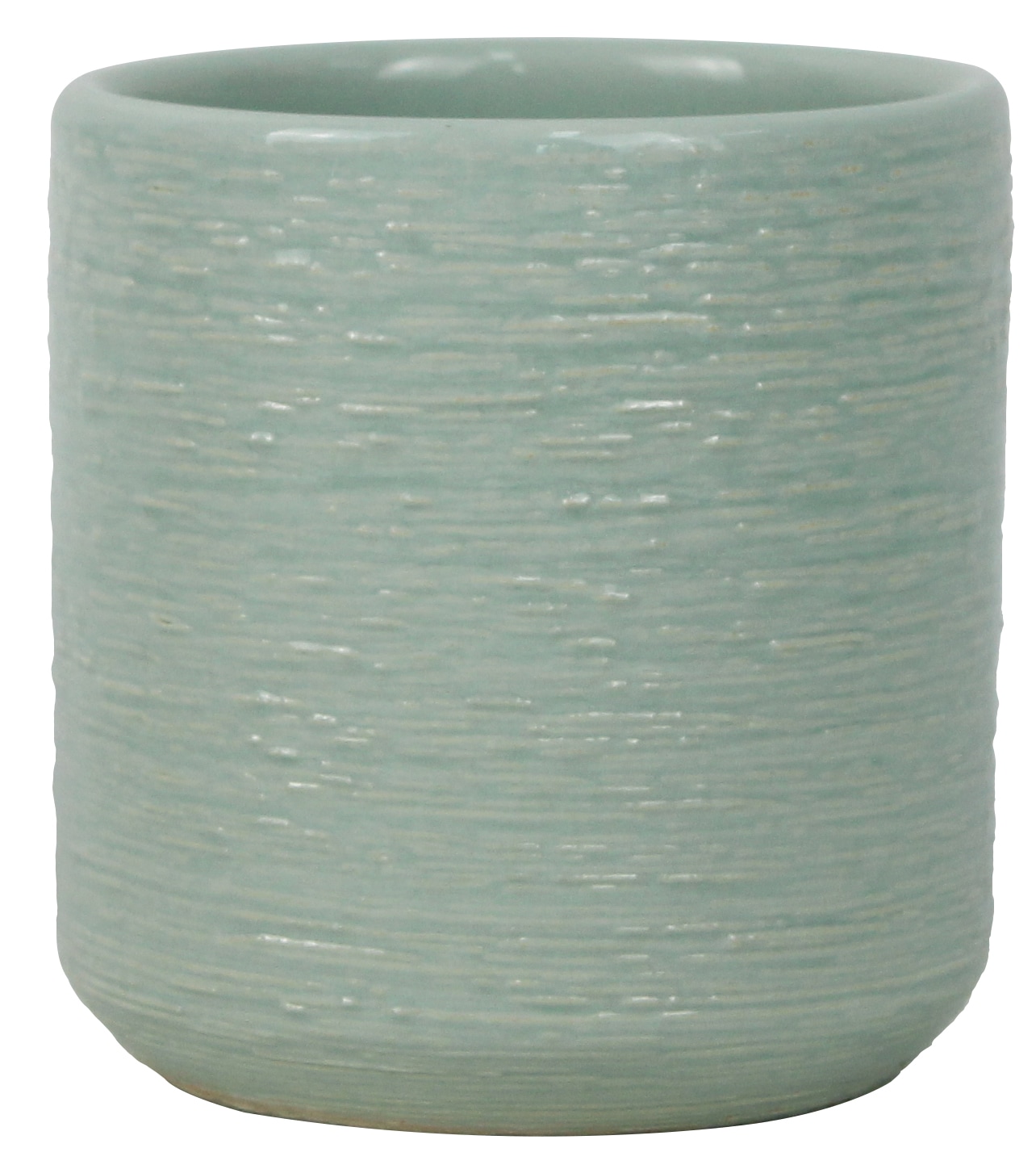 allen + roth CR11367N-045K Round 4.1-in W x 4.4-in H x Green Ceramic Indoor Planter