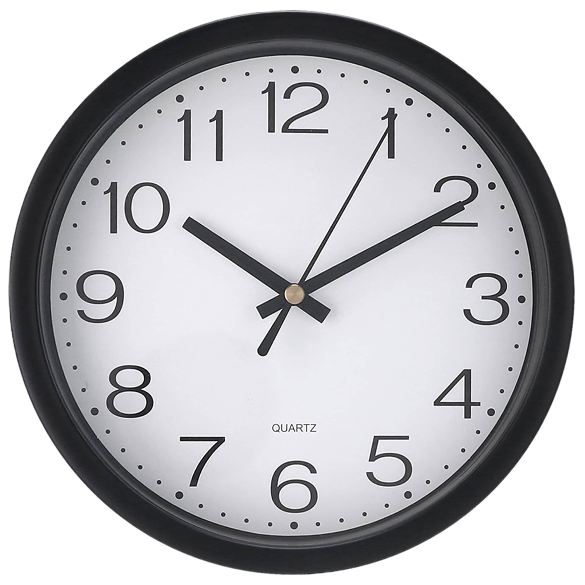 Unique Bargains Wall Clock Silent Non Ticking Battery Operated Modern Clocks for Home Office School 8 x 8 x 1.6-Inch Black