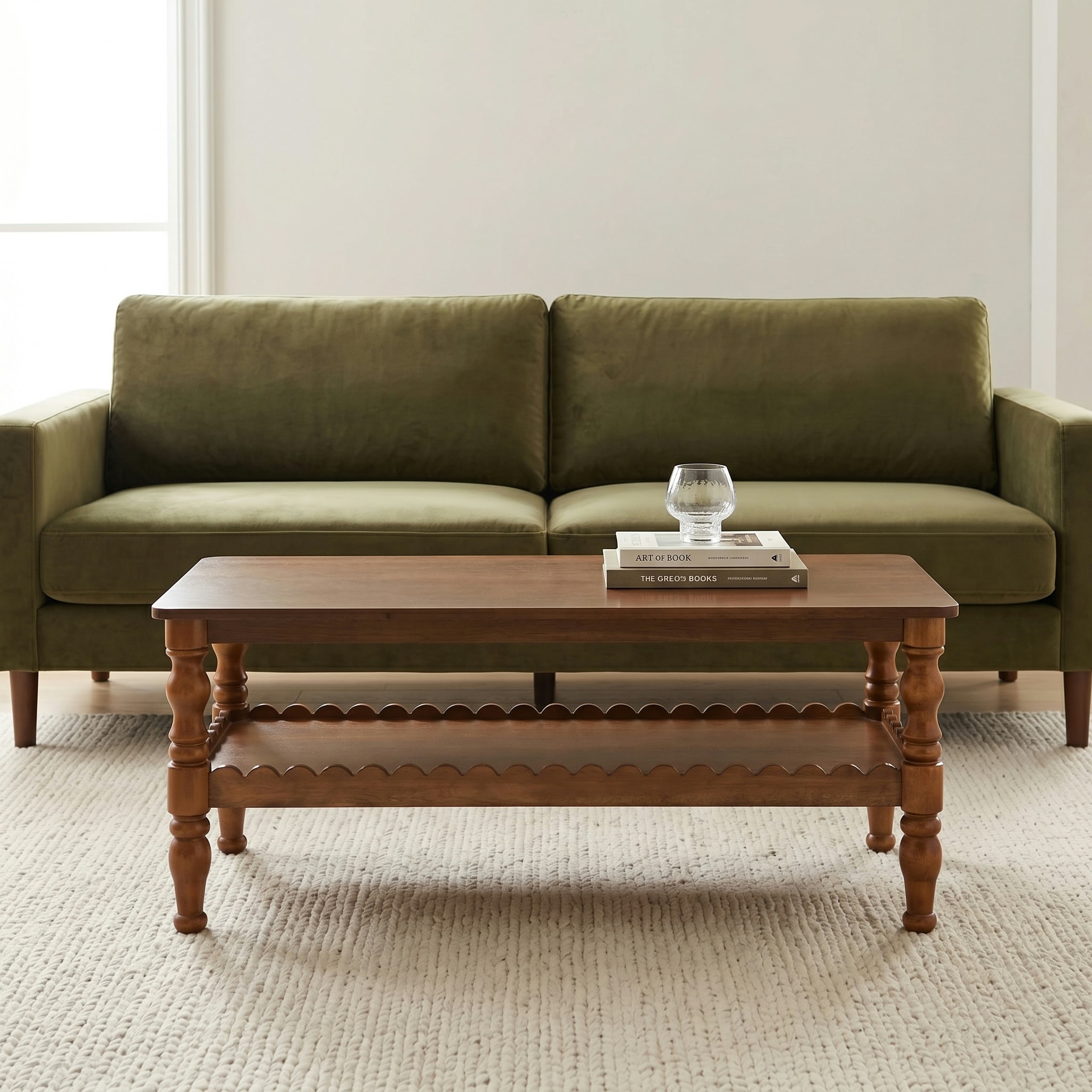 GDFStudio Zyn Contemporary 46.5 in. Oval Coffee Table with Drawers