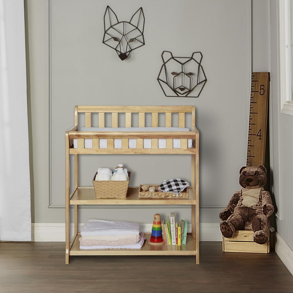 Natural wood crib sales and changing table