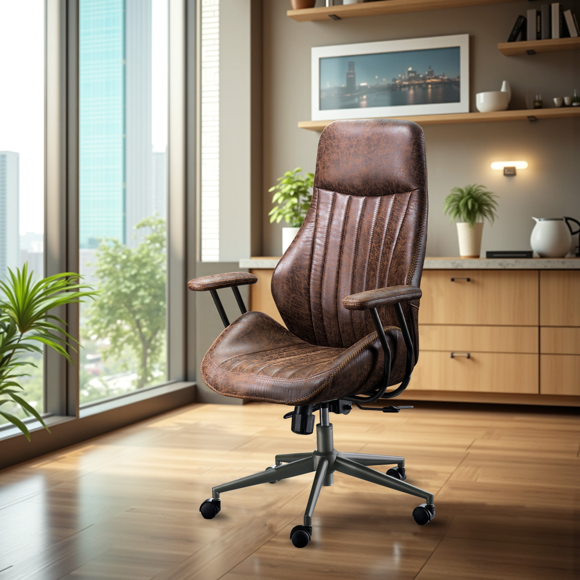 ALTRIGUS 6L-KL800-AL Office Chair Dark Brown High Back Support