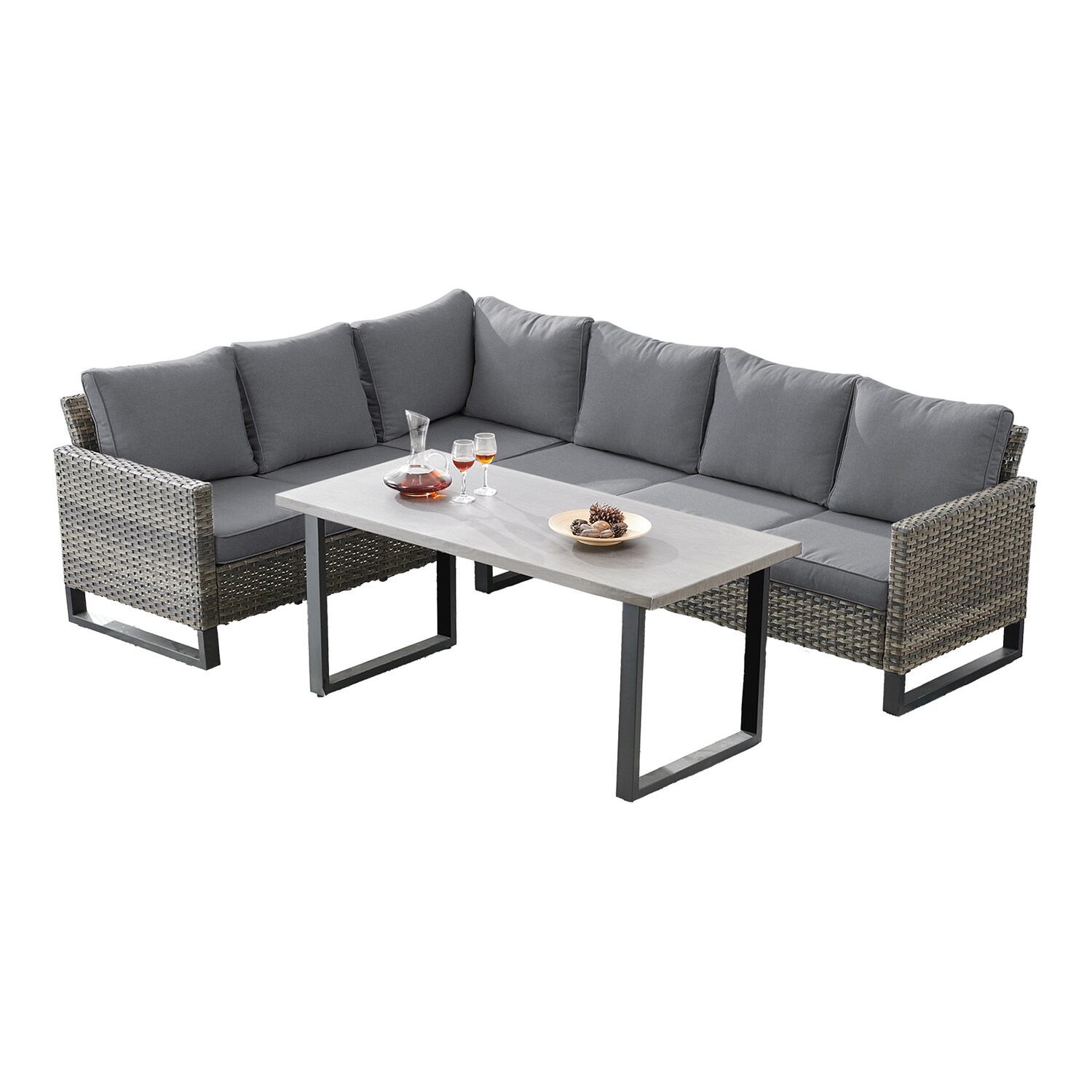 Rilyson FS066067068-3 2 -Piece Wicker Patio Sofa Conversation Set with Multiple color/finishes Cushions